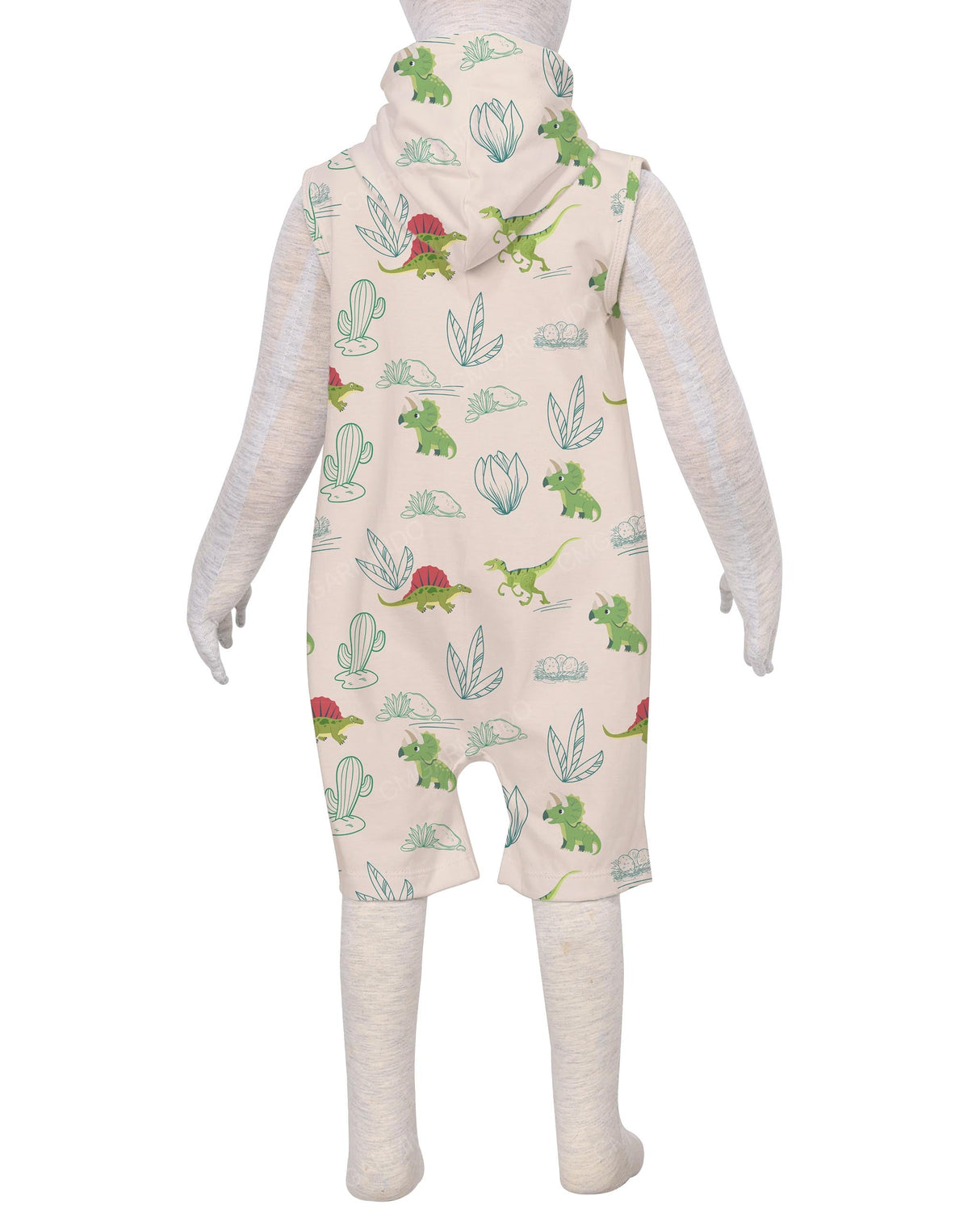 Sleeveless Hoodie Zip-Up Shorts Onesie