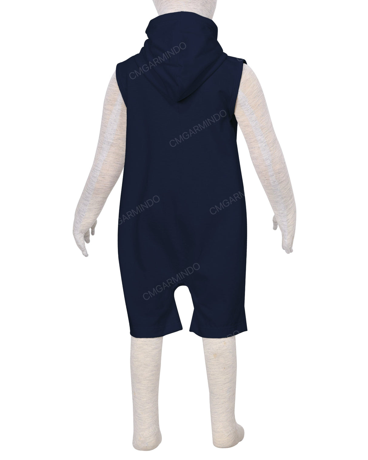 Sleeveless Hoodie Zip-Up Shorts Onesie