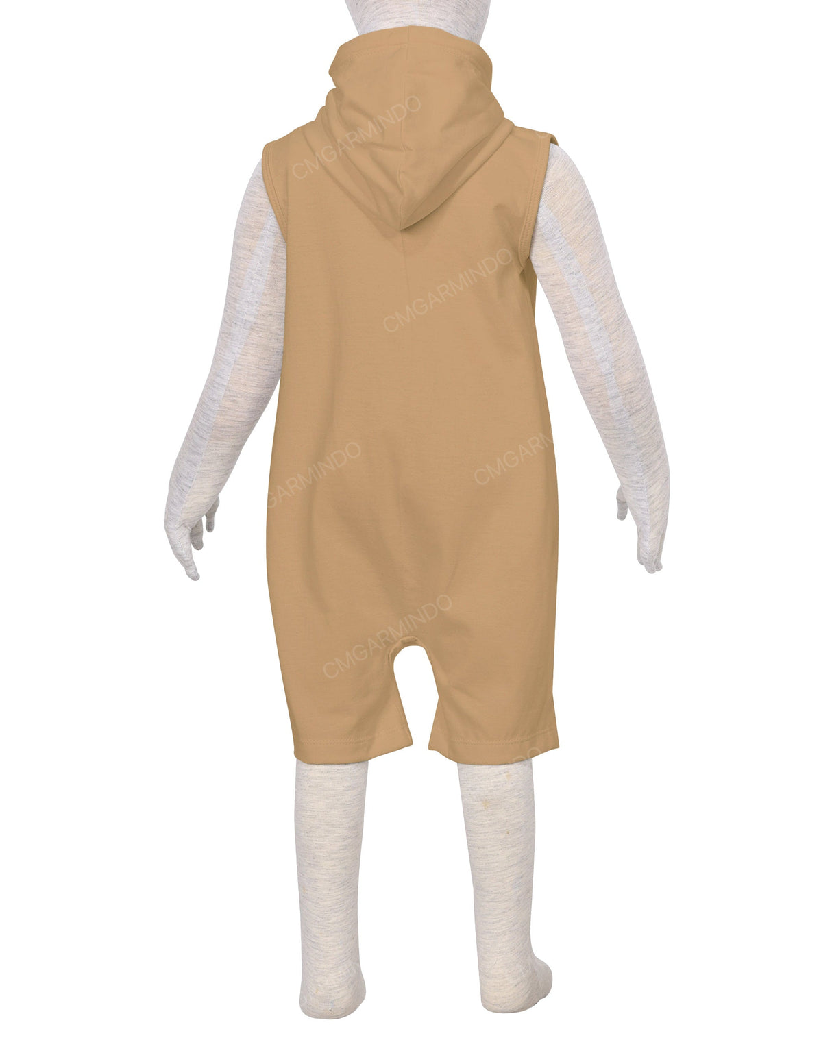 Sleeveless Hoodie Zip-Up Shorts Onesie