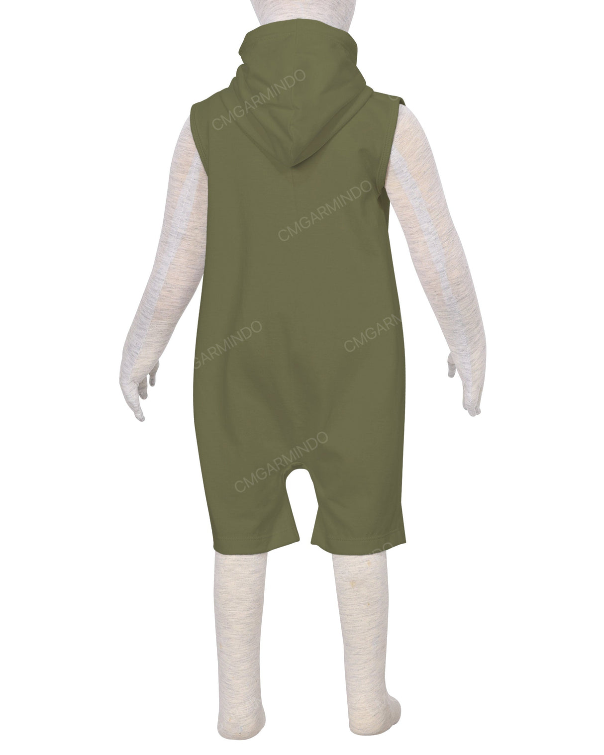 Sleeveless Hoodie Zip-Up Shorts Onesie