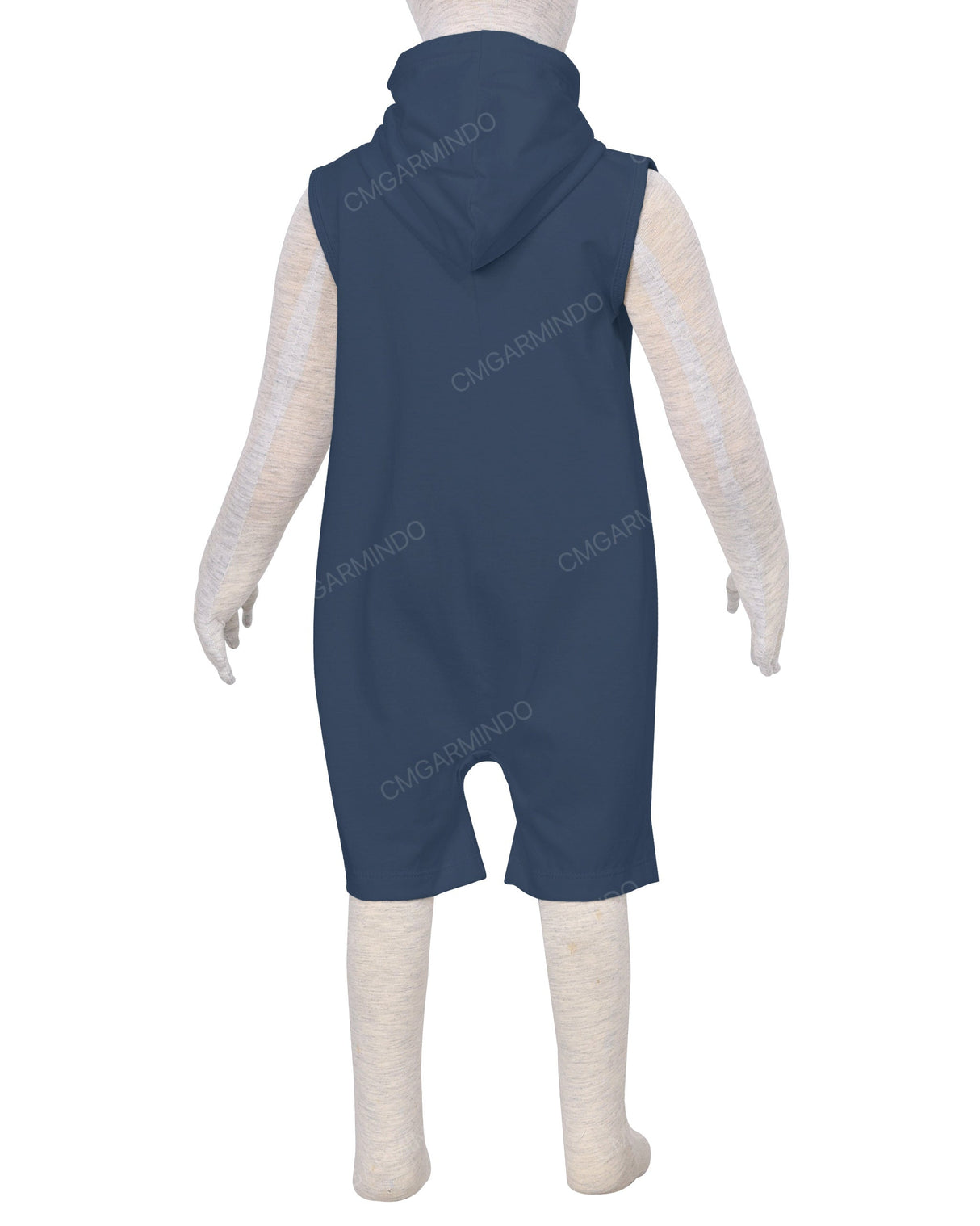 Sleeveless Hoodie Zip-Up Shorts Onesie