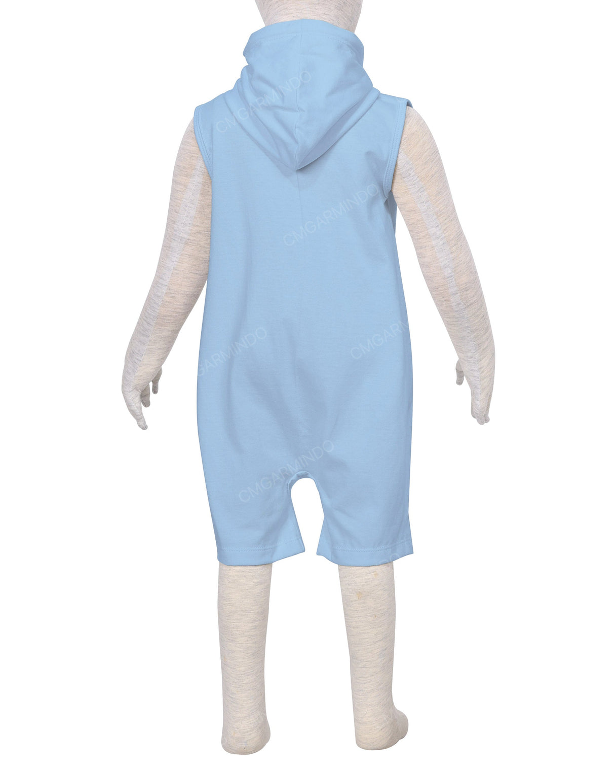Sleeveless Hoodie Zip-Up Shorts Onesie