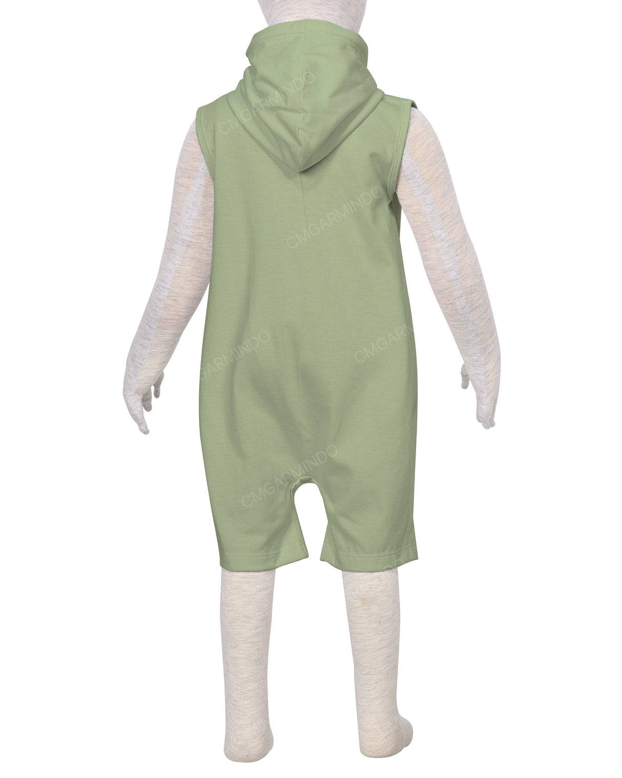 Sleeveless Hoodie Zip-Up Shorts Onesie