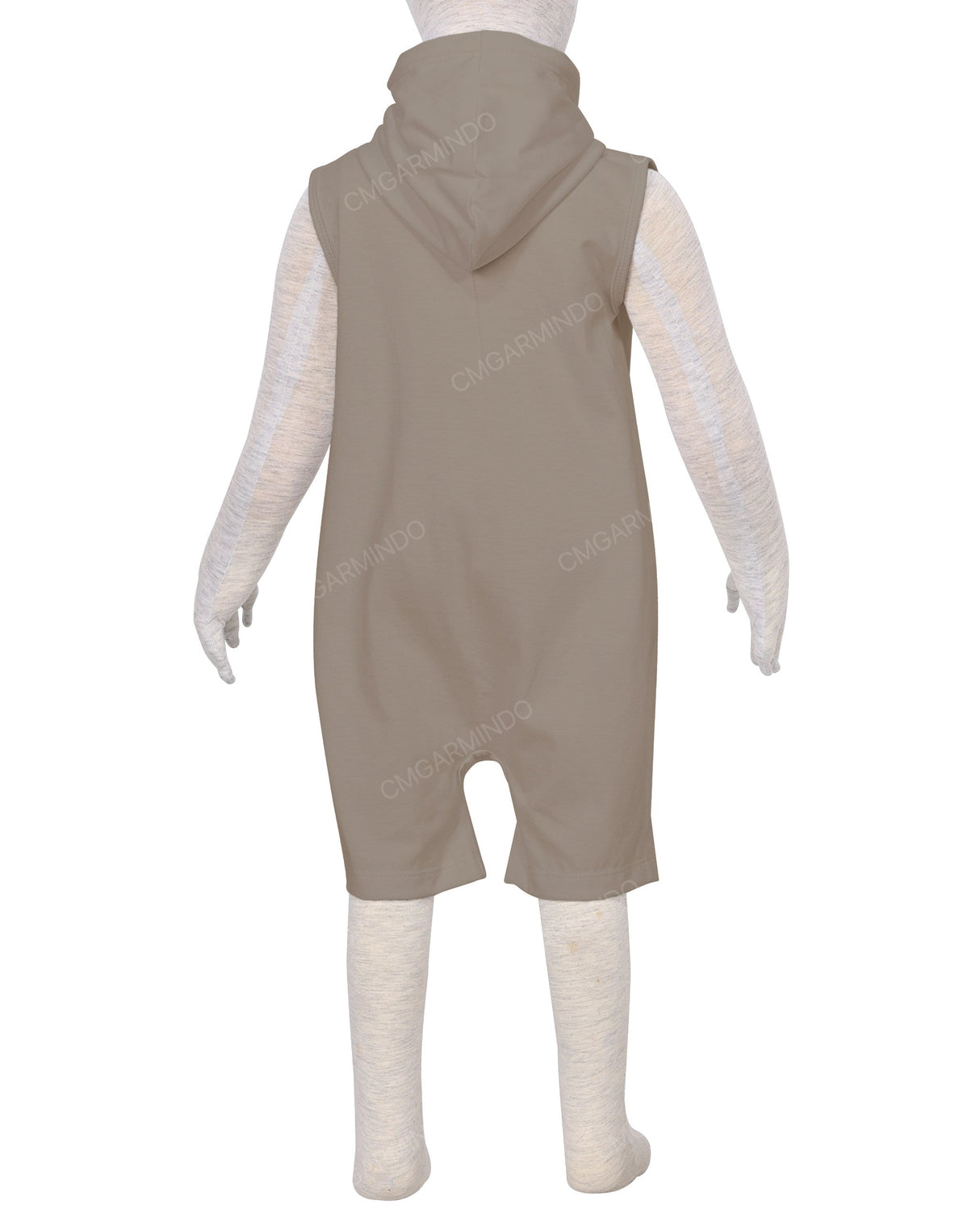 Sleeveless Hoodie Zip-Up Shorts Onesie