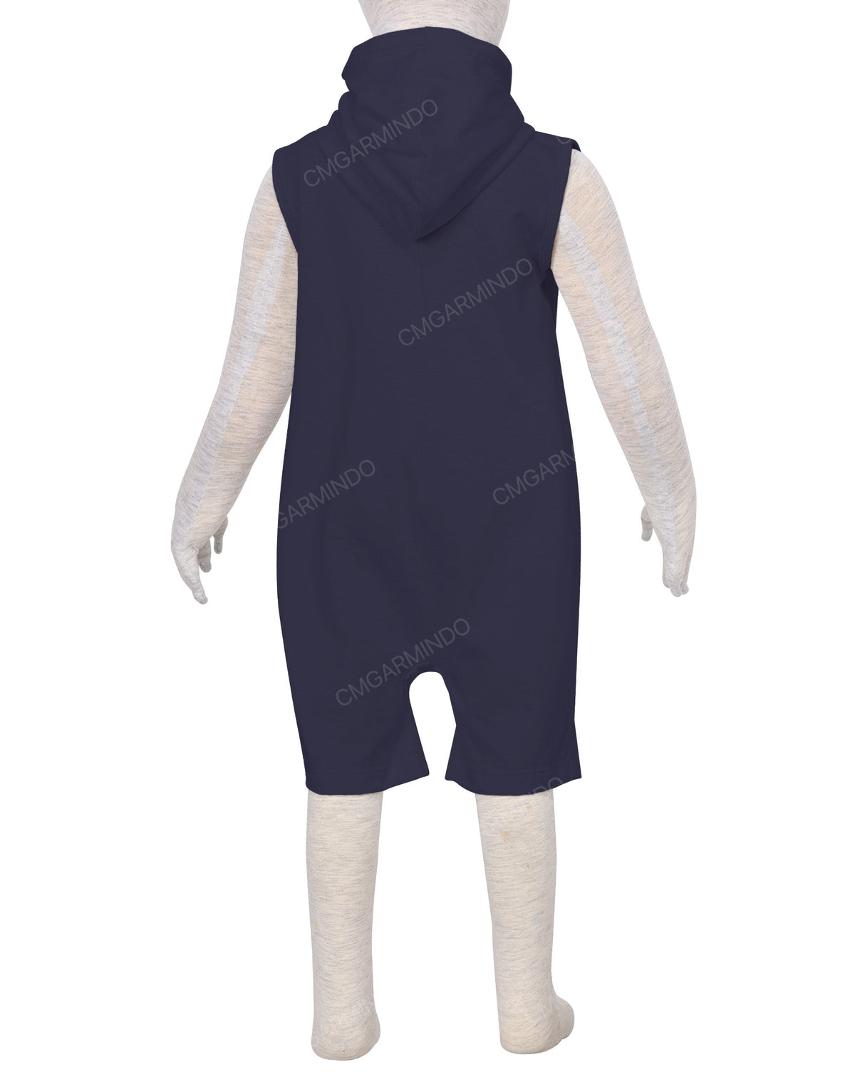 Sleeveless Hoodie Zip-Up Shorts Onesie