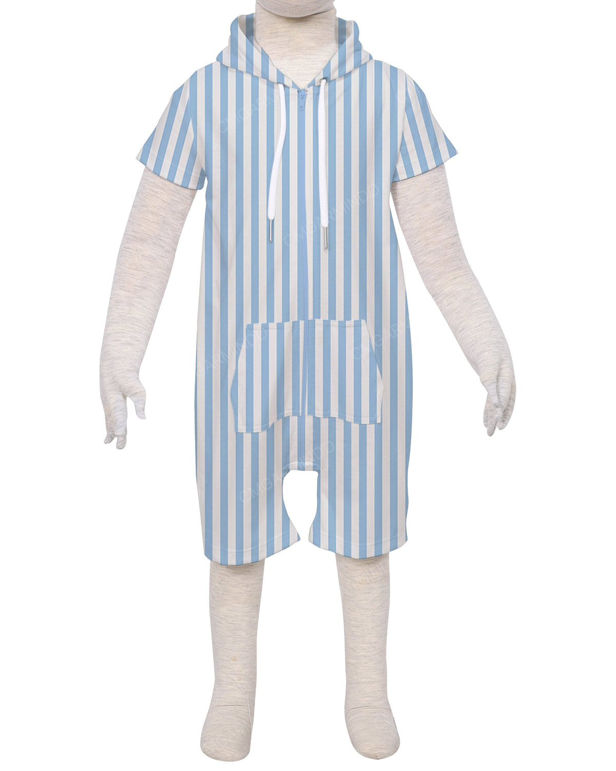Short Sleeve Hoodie Zip-Up Shorts Onesie