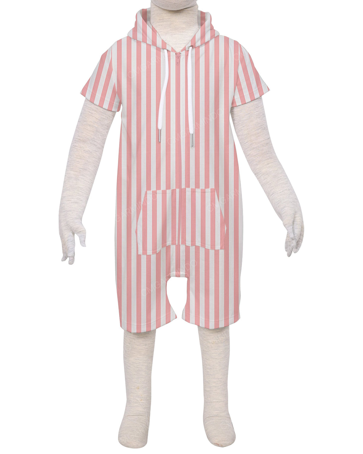 Short Sleeve Hoodie Zip-Up Shorts Onesie