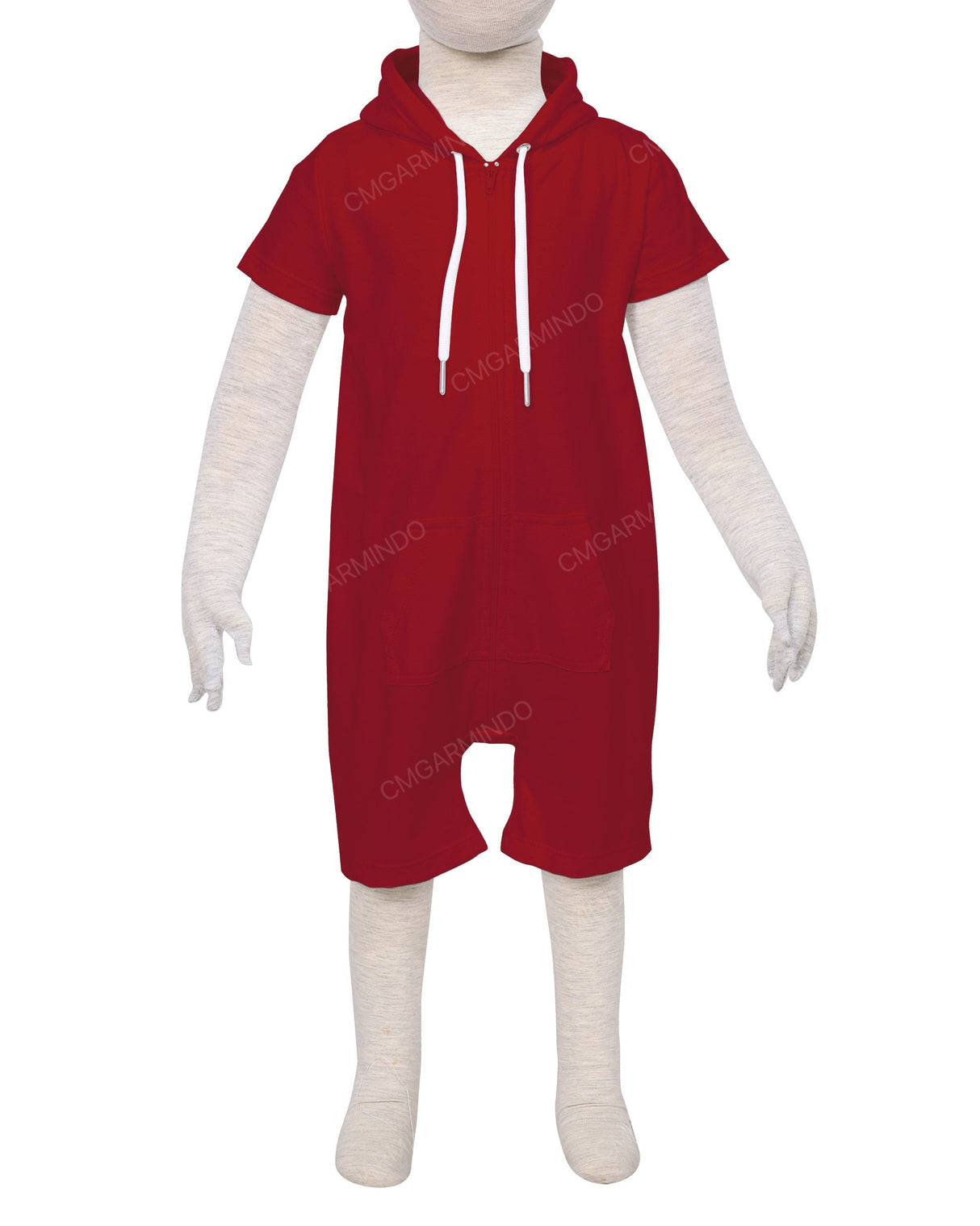 Short Sleeve Hoodie Zip-Up Shorts Onesie