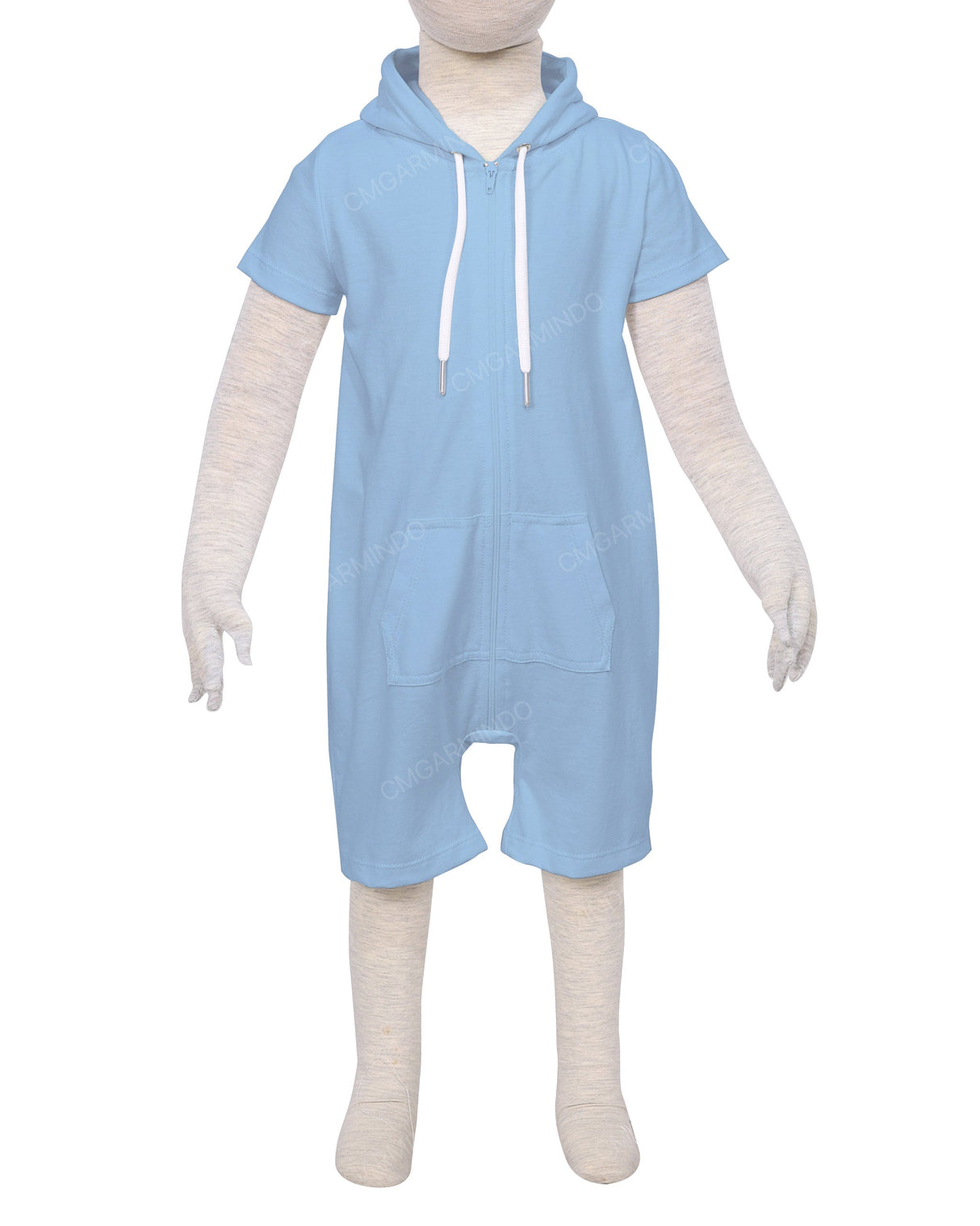 Short Sleeve Hoodie Zip-Up Shorts Onesie