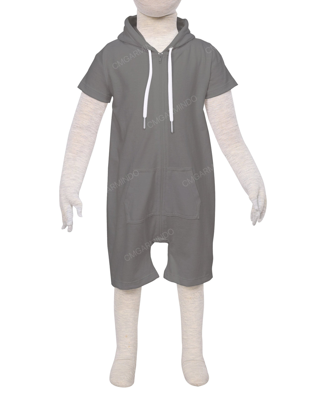 Short Sleeve Hoodie Zip-Up Shorts Onesie