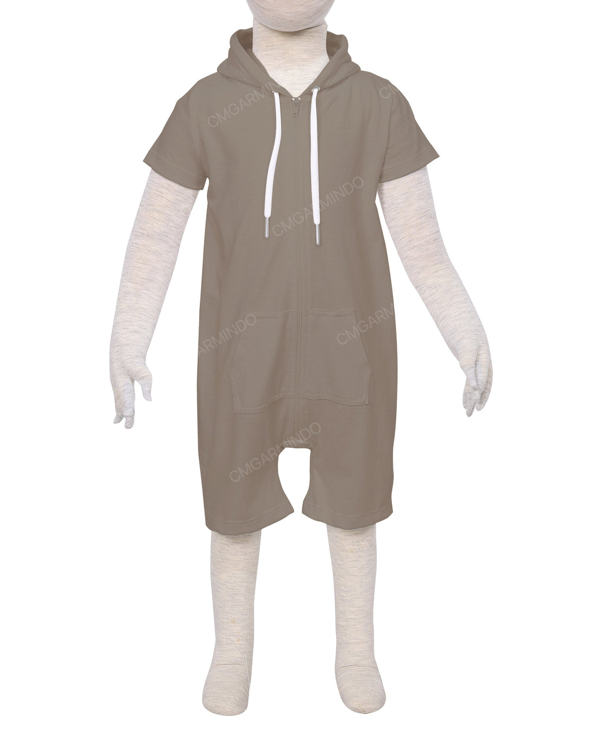 Short Sleeve Hoodie Zip-Up Shorts Onesie