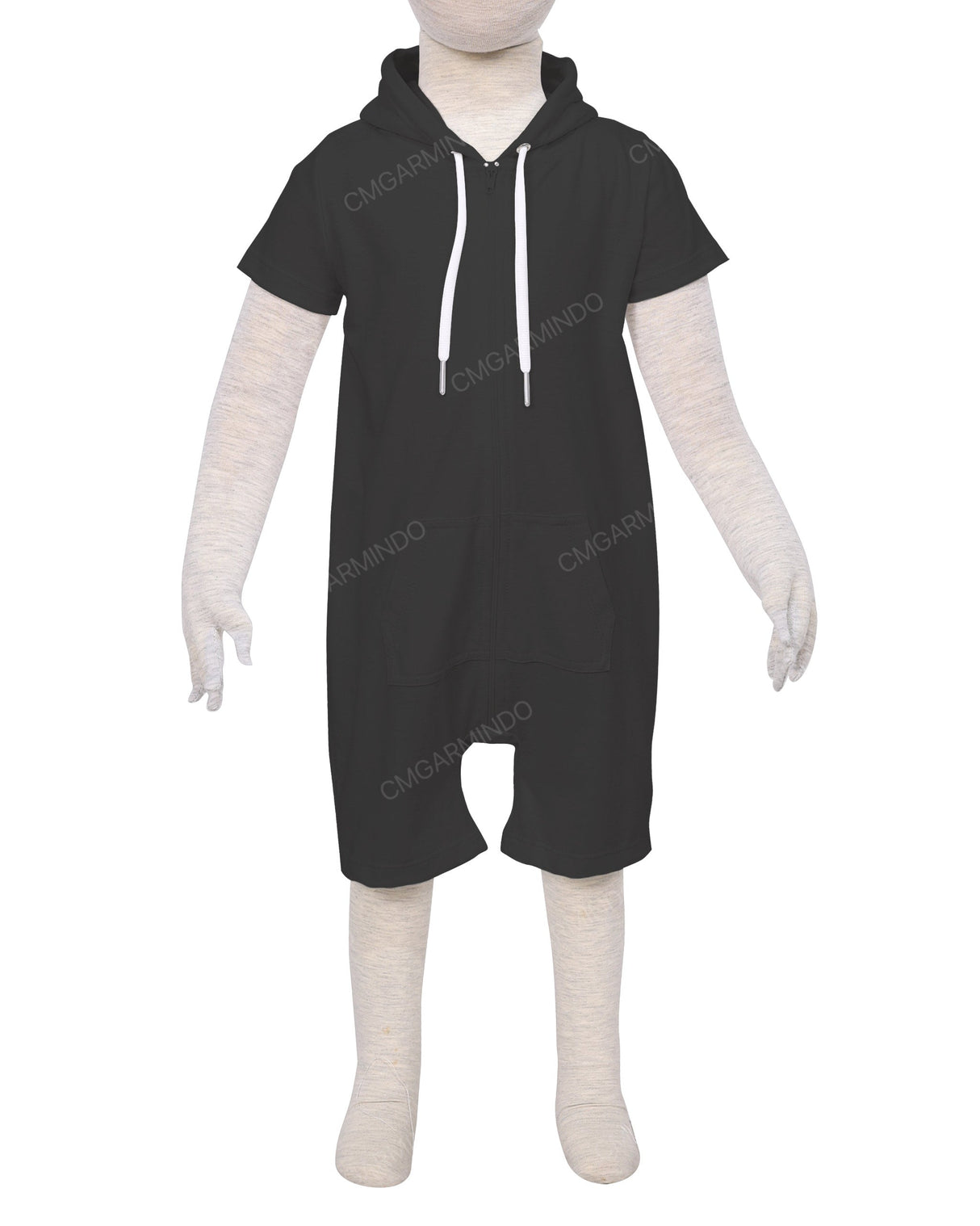 Short Sleeve Hoodie Zip-Up Shorts Onesie