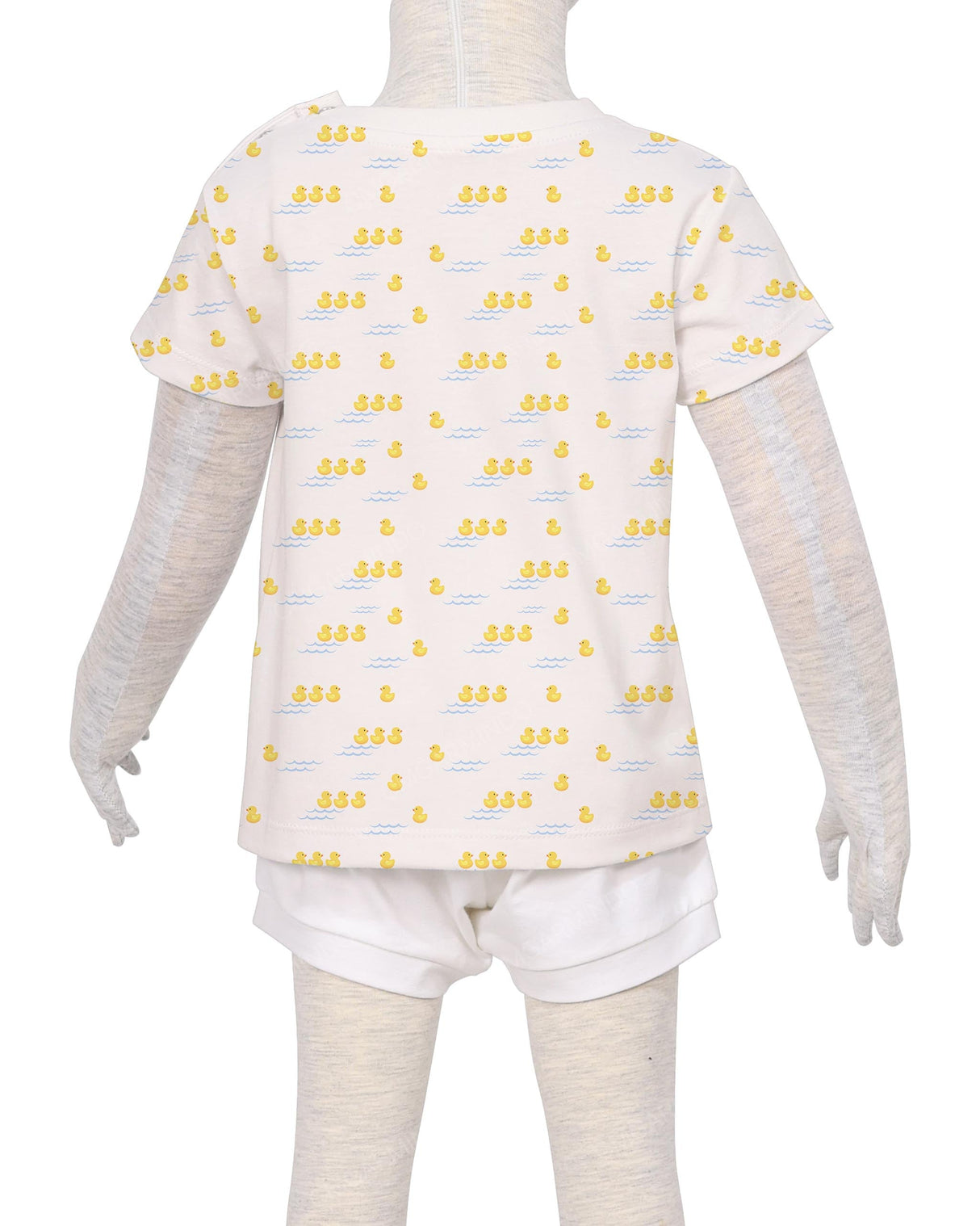 Short Sleeve Shoulder Snap Crew Neck T-Shirt
