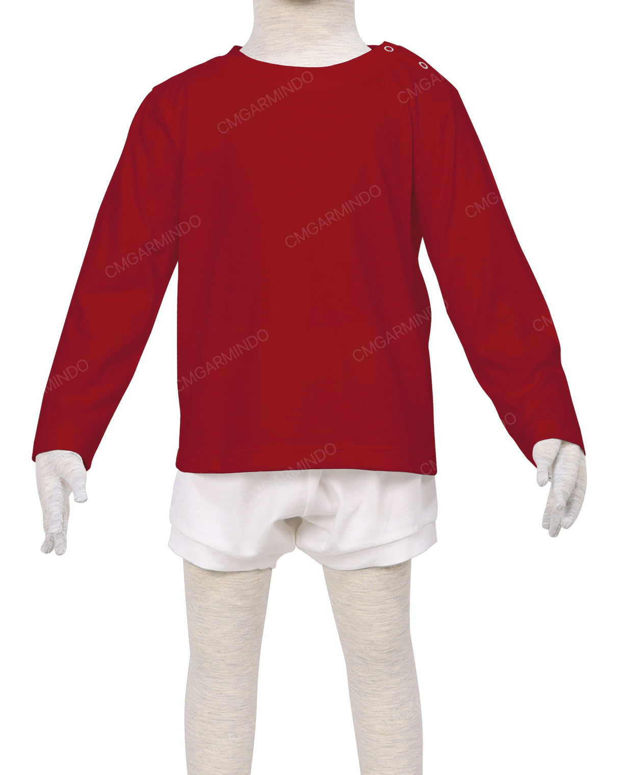 Long Sleeve Shoulder Snap Crew Neck T-Shirt