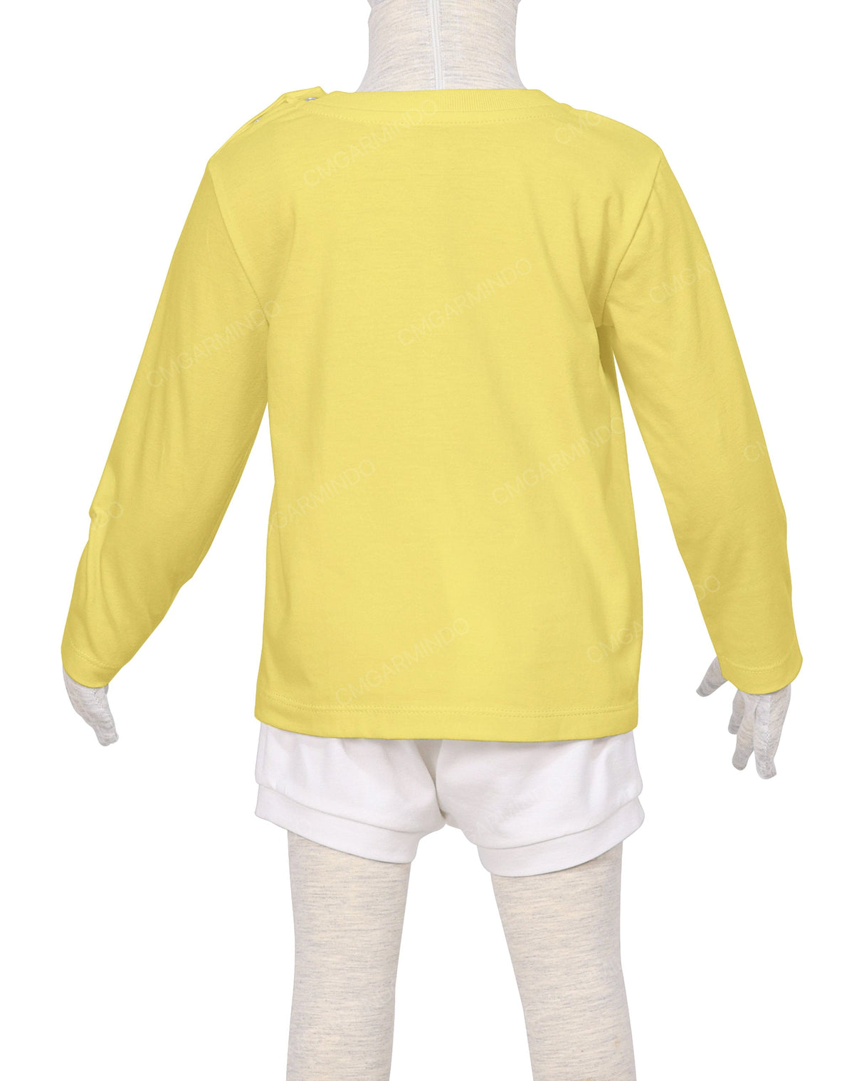 Long Sleeve Shoulder Snap Crew Neck T-Shirt