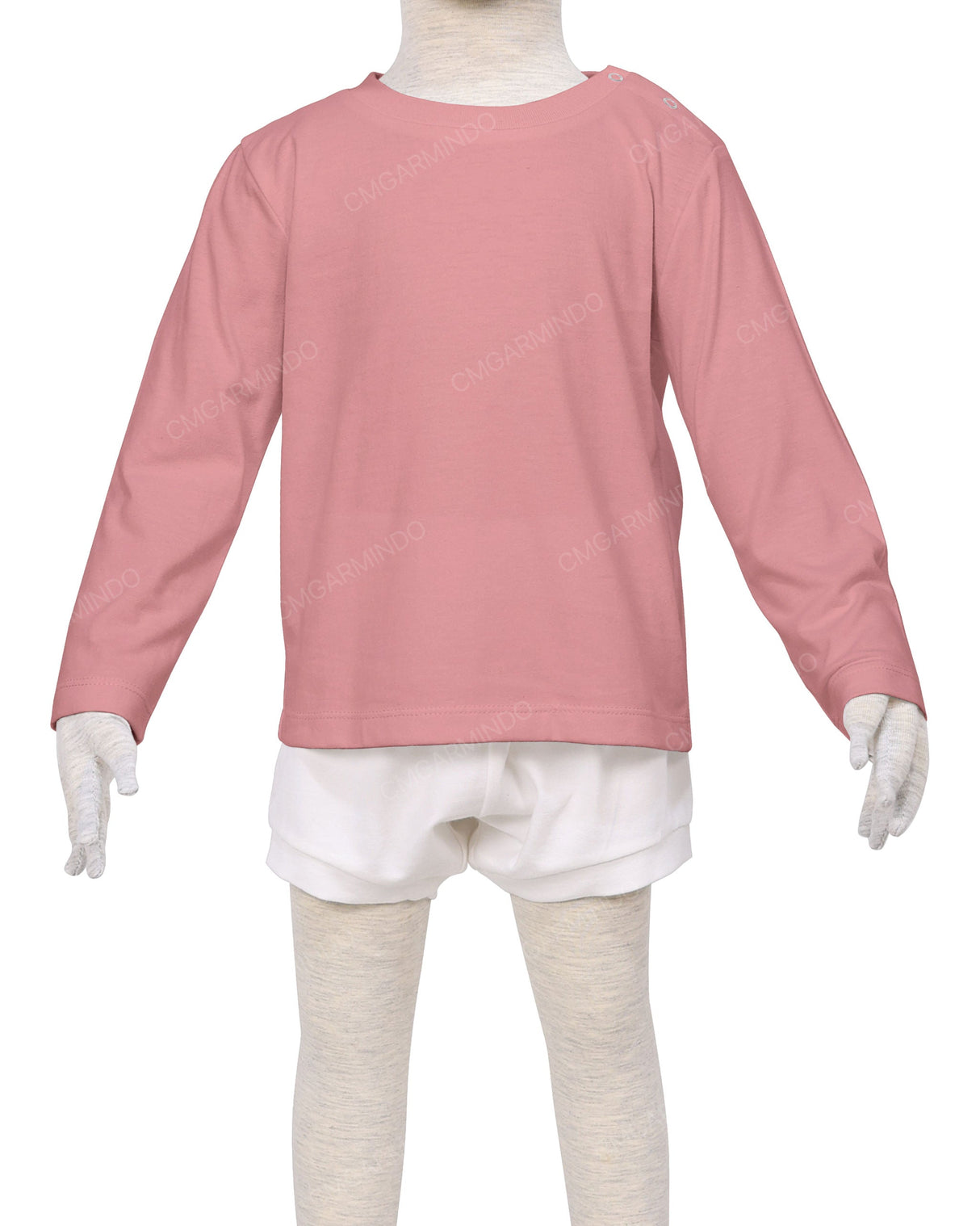 Long Sleeve Shoulder Snap Crew Neck T-Shirt