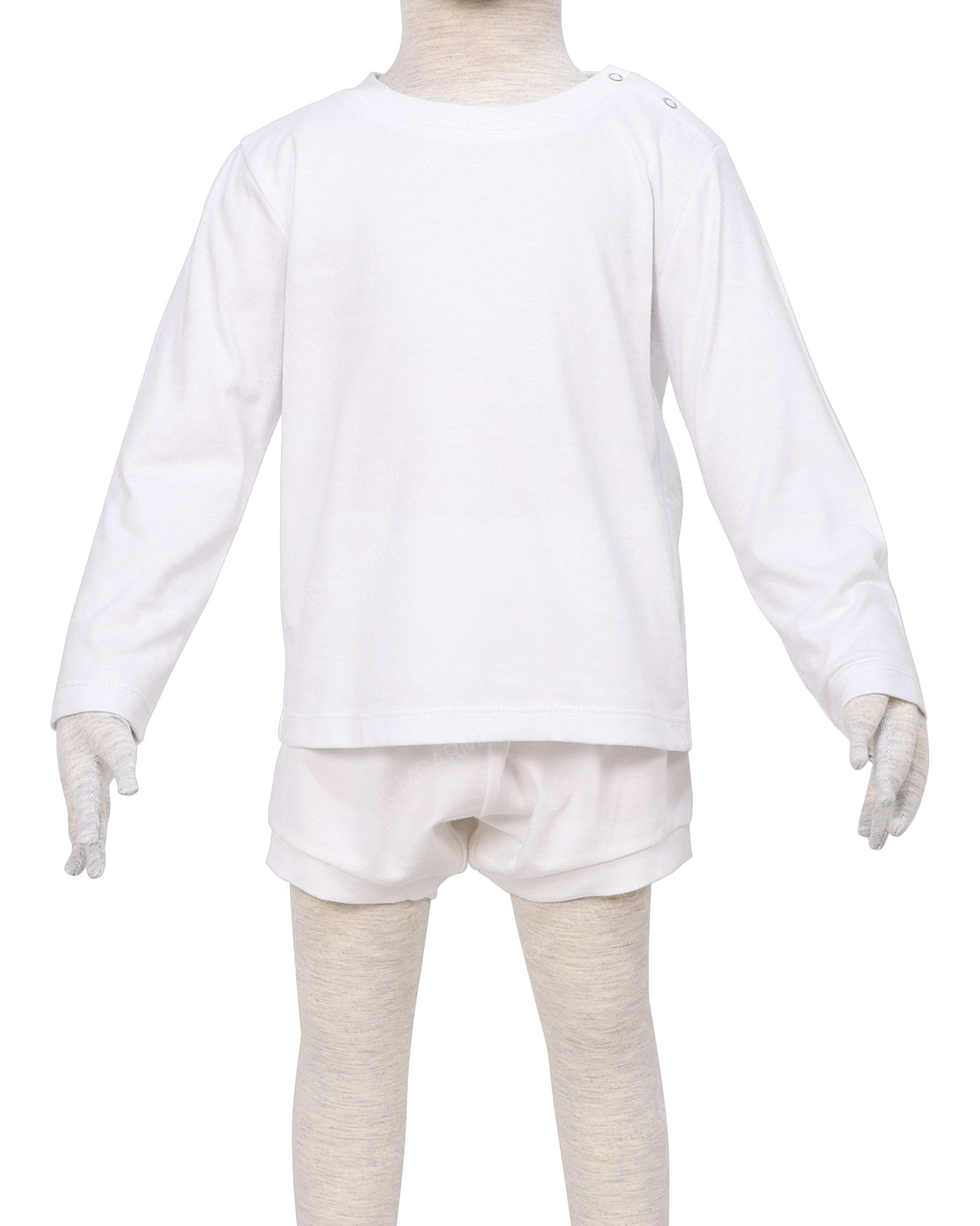 Long Sleeve Shoulder Snap Crew Neck T-Shirt