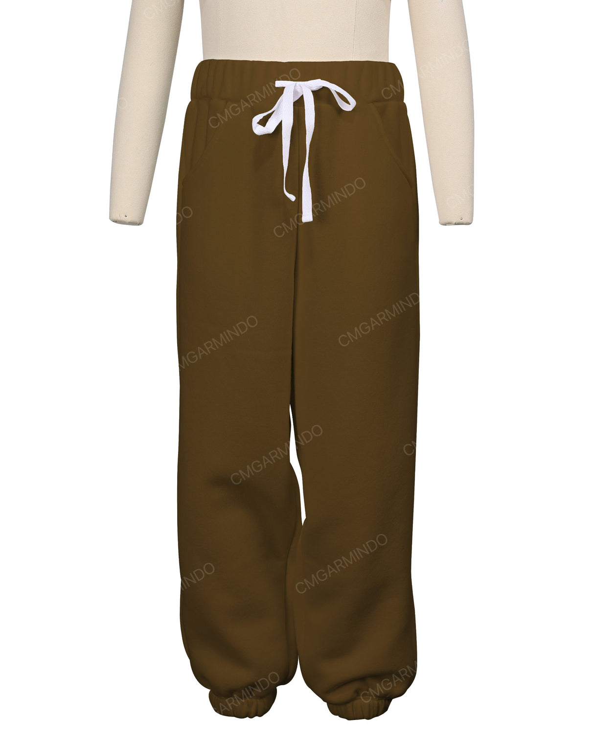 Elastic Folded Hem Sweatpants
