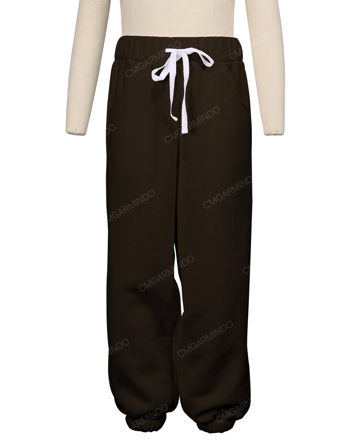 Elastic Folded Hem Sweatpants