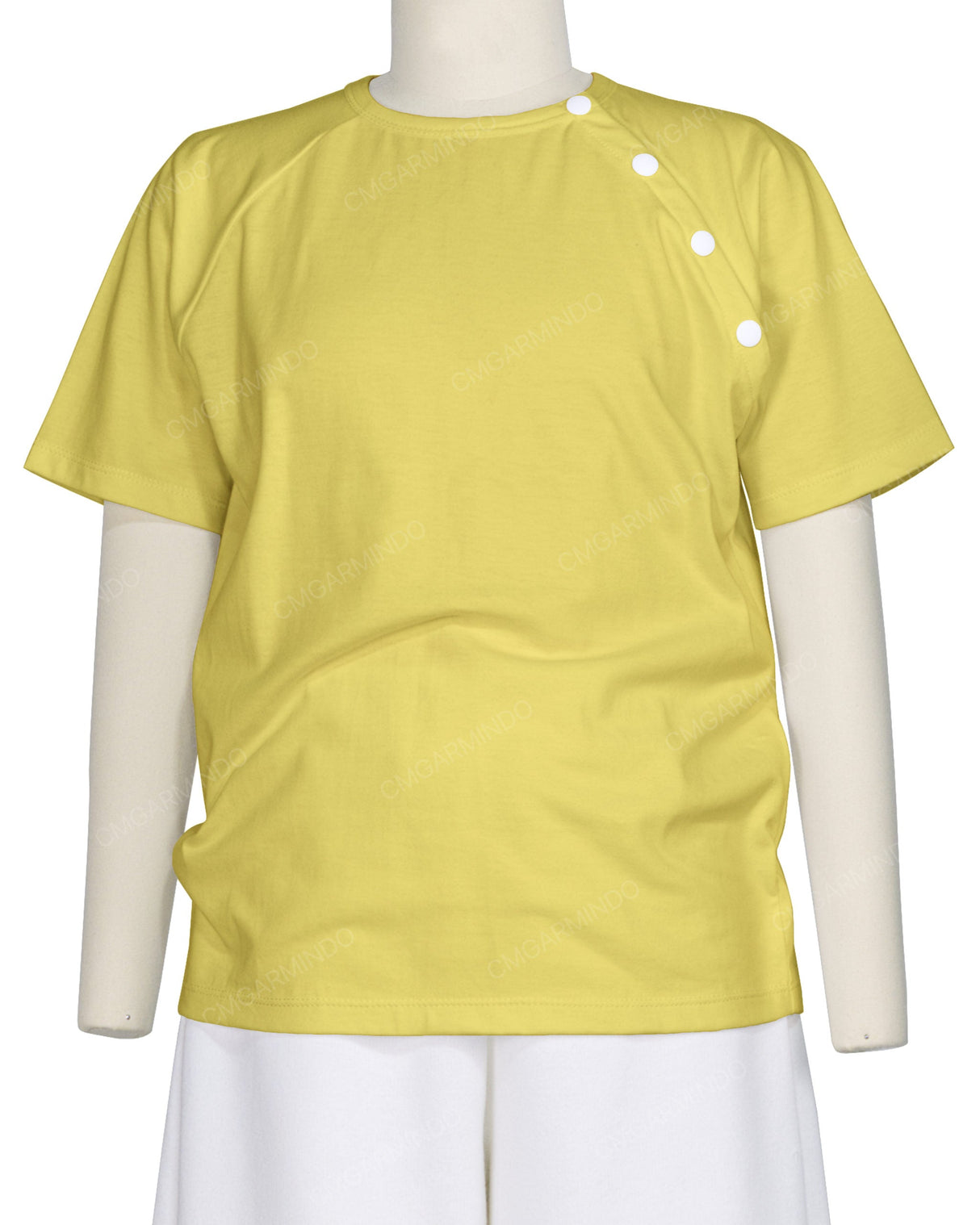 Button Shoulder Raglan T-Shirt