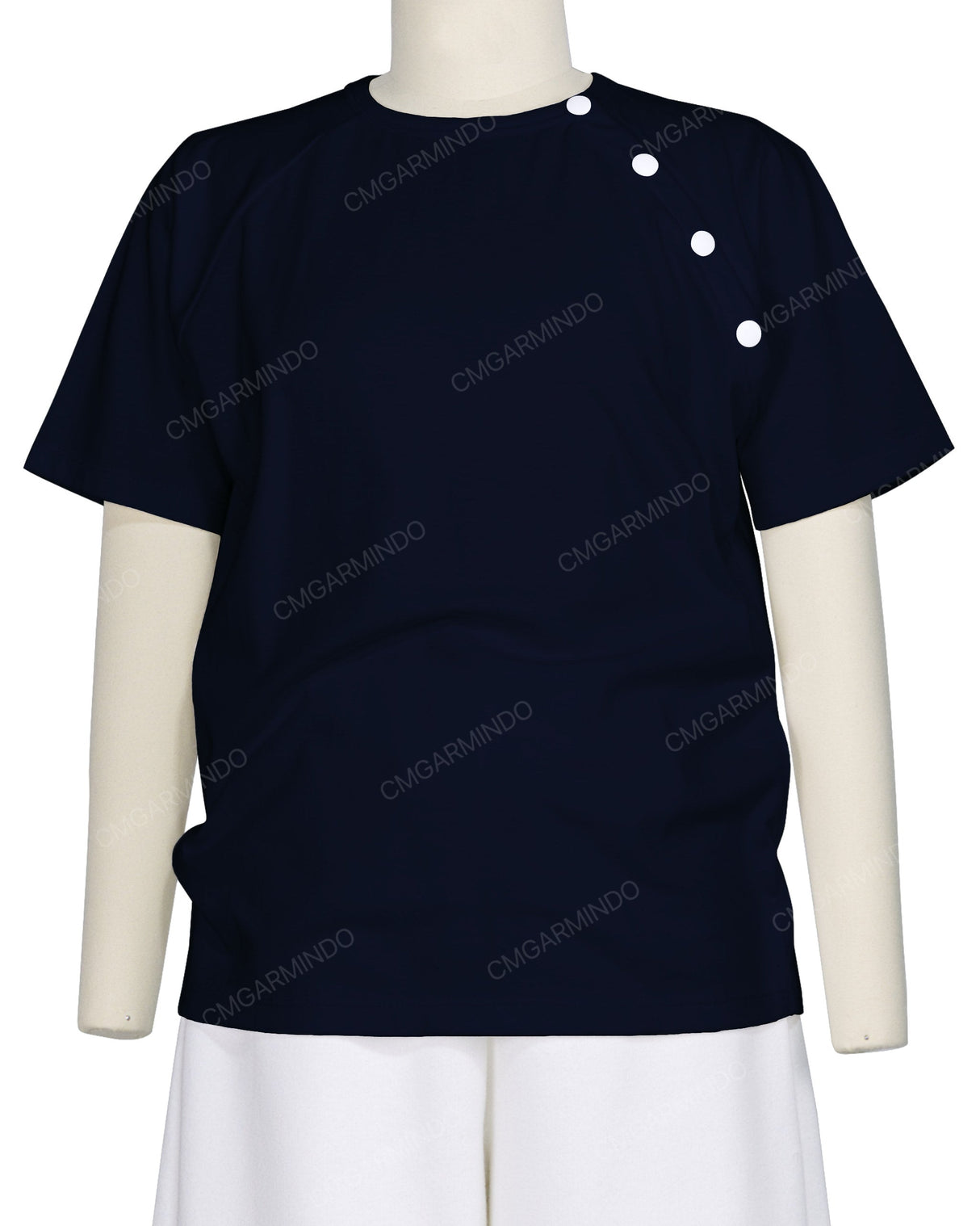 Button Shoulder Raglan T-Shirt