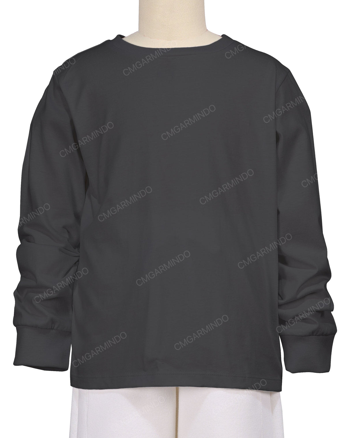 Ribbed Trim Long Sleeve T-Shirt
