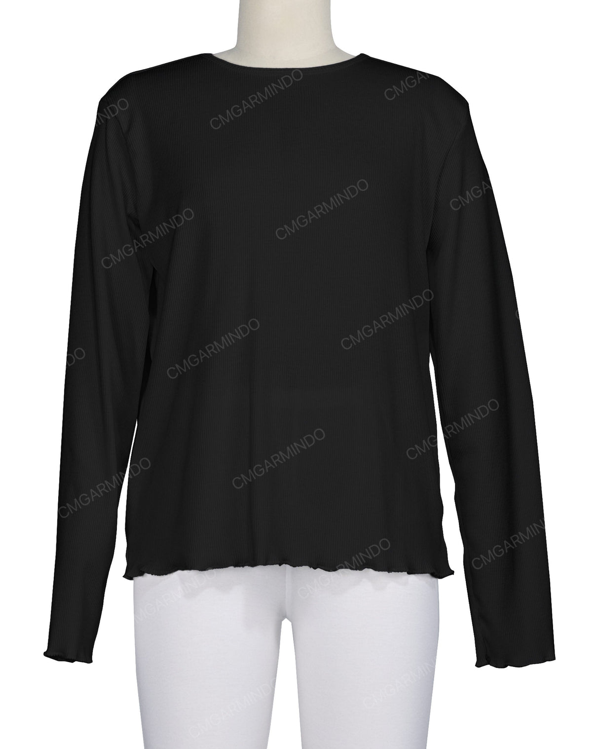 Long Sleeve Binding Neck T-Shirt