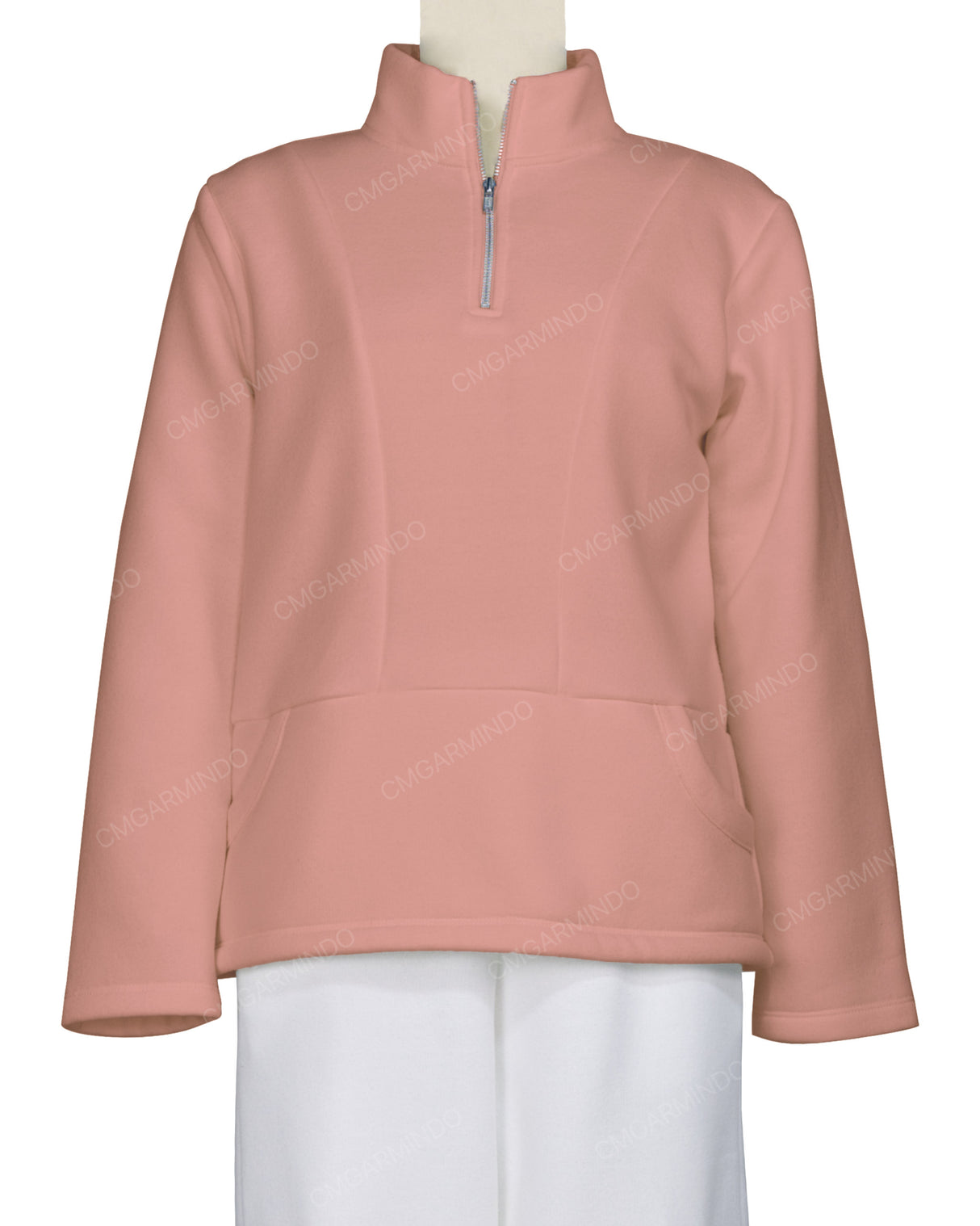 High Neck 1/4 Zip Panel Sweatshirt