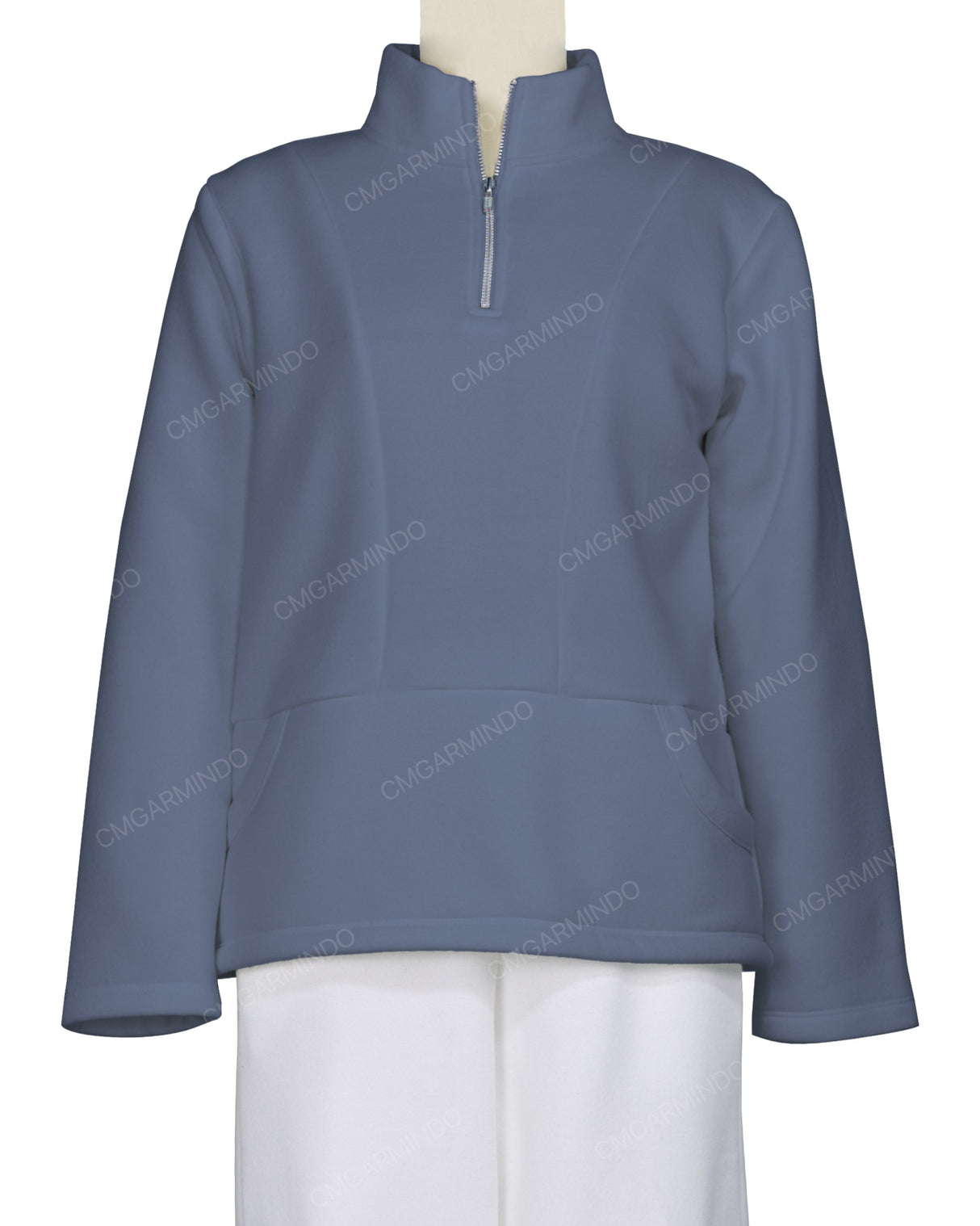 High Neck 1/4 Zip Panel Sweatshirt