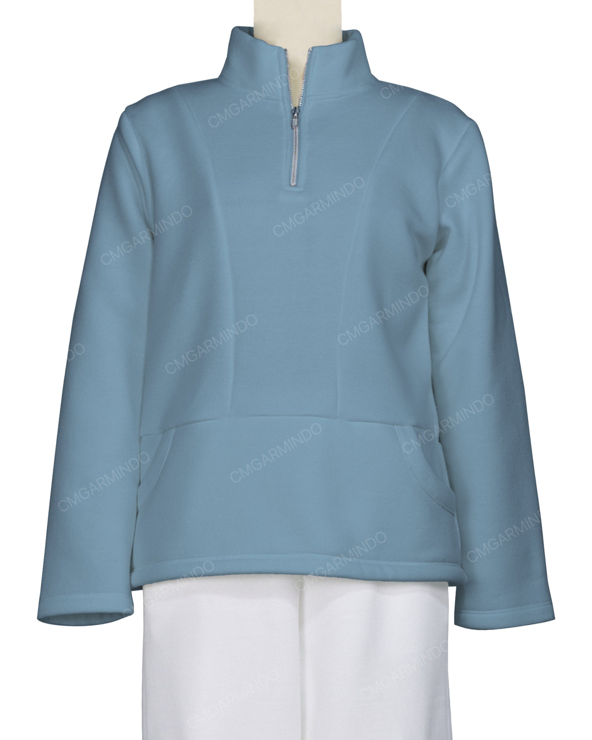 High Neck 1/4 Zip Panel Sweatshirt