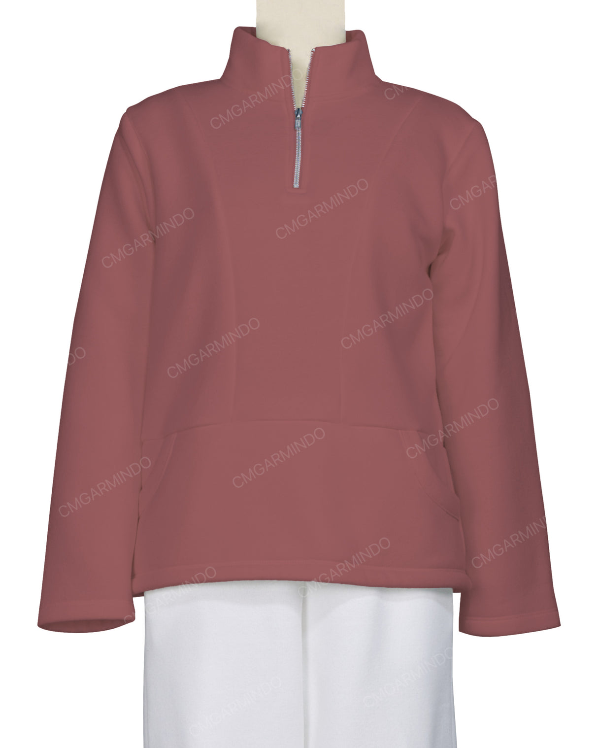 High Neck 1/4 Zip Panel Sweatshirt