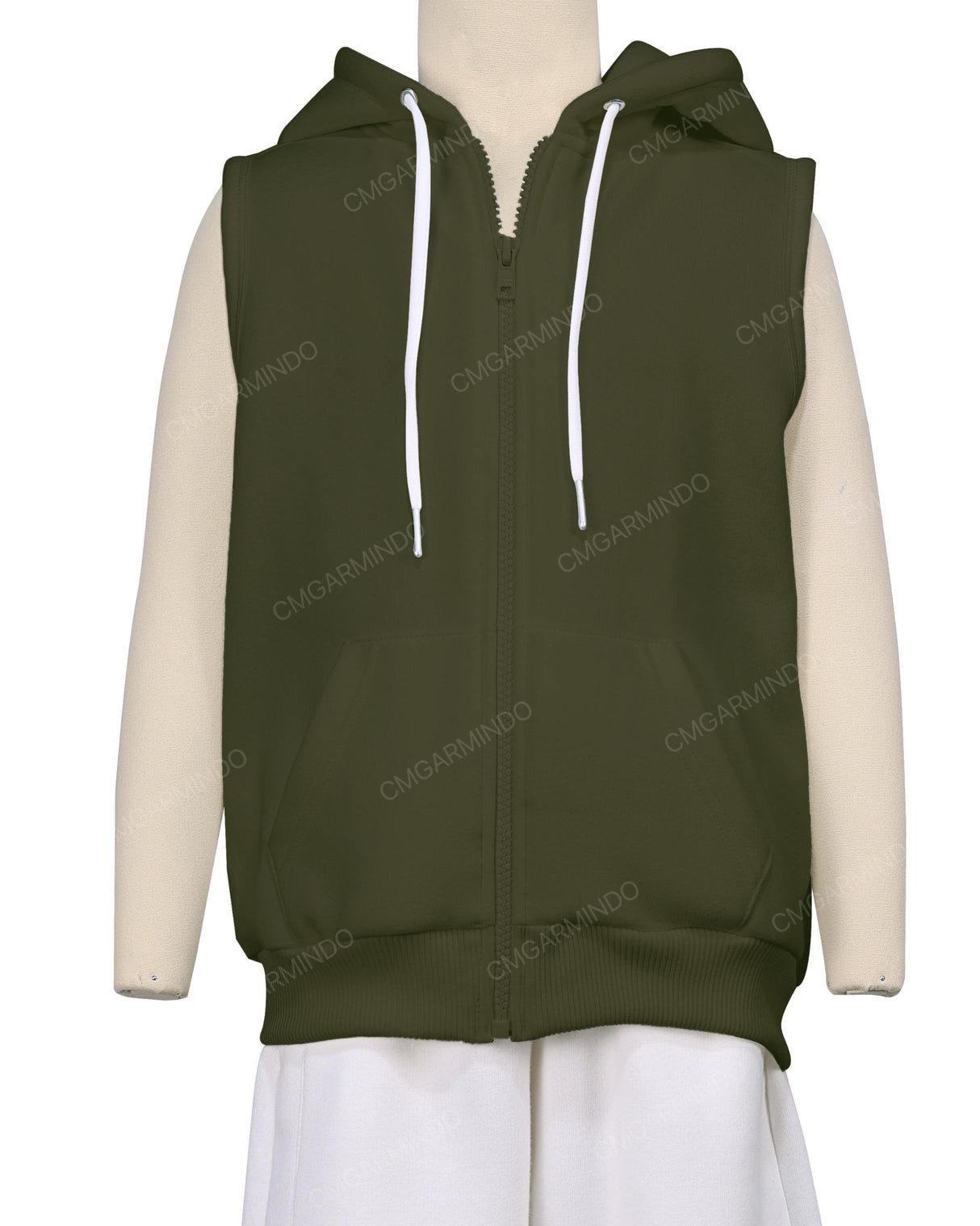 Sleeveless Zip-Up Hoodie
