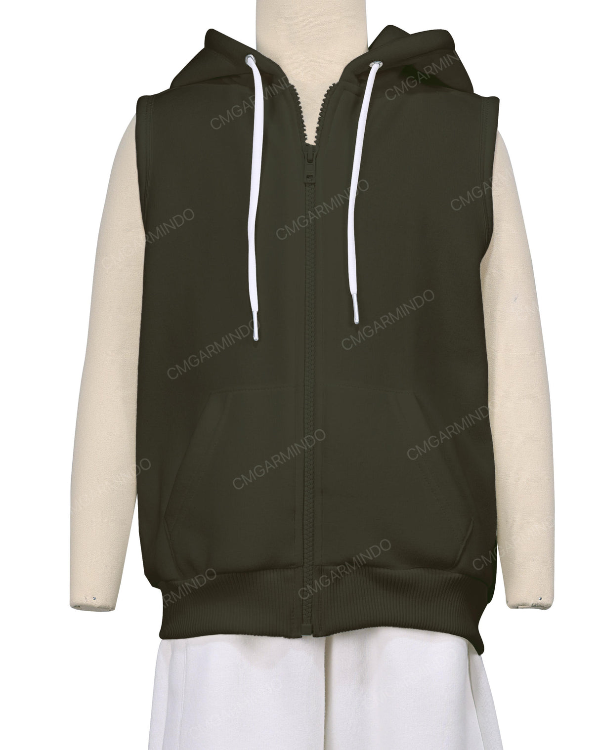 Sleeveless Zip-Up Hoodie