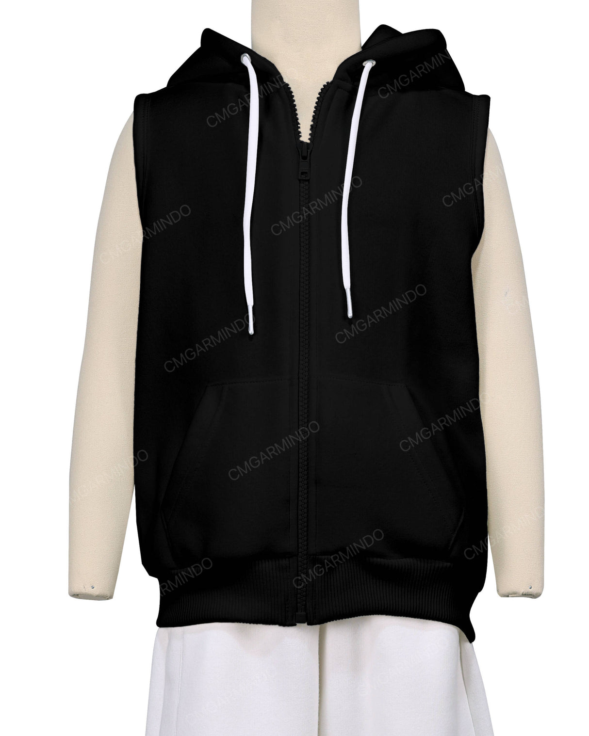 Sleeveless Zip-Up Hoodie