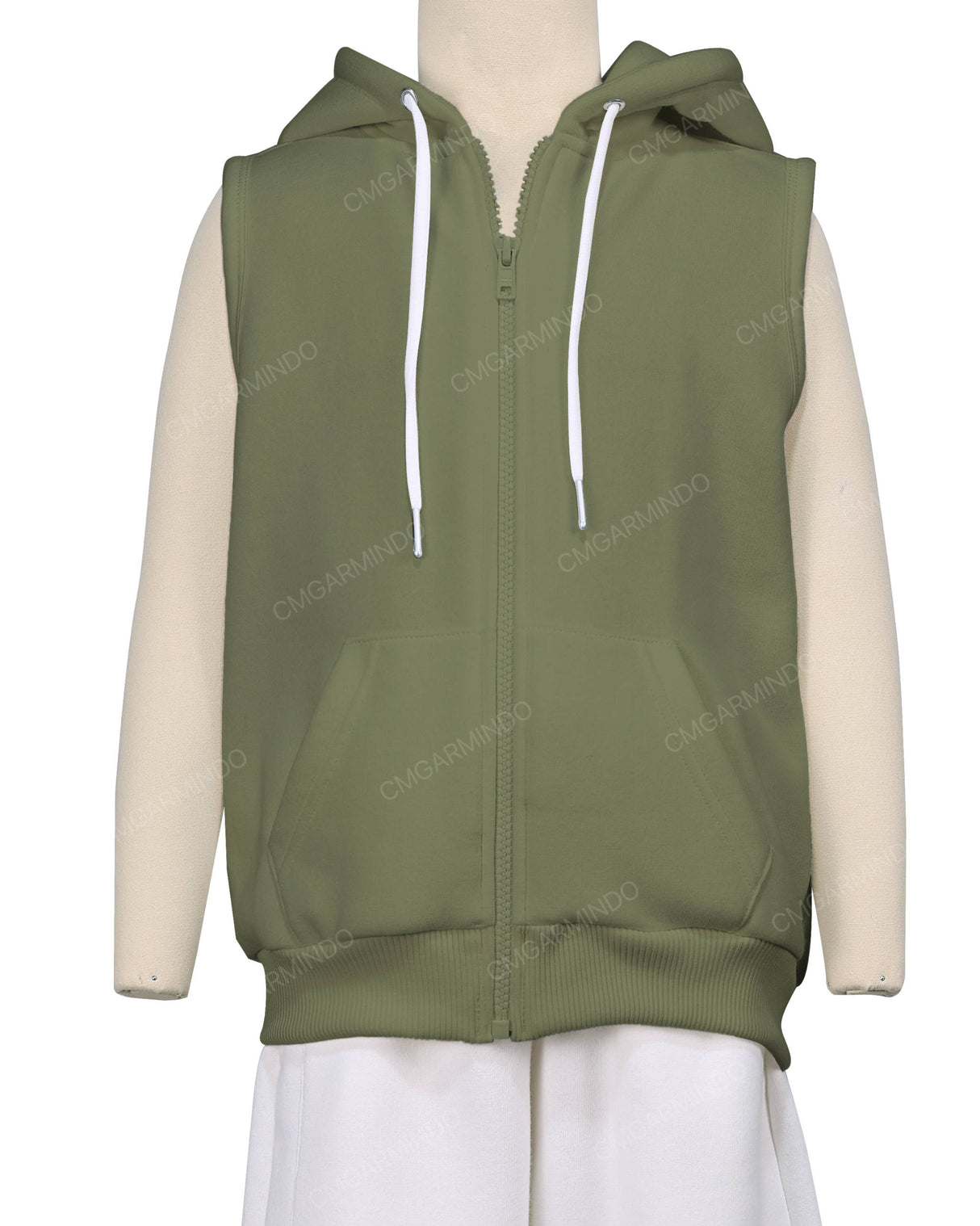 Sleeveless Zip-Up Hoodie