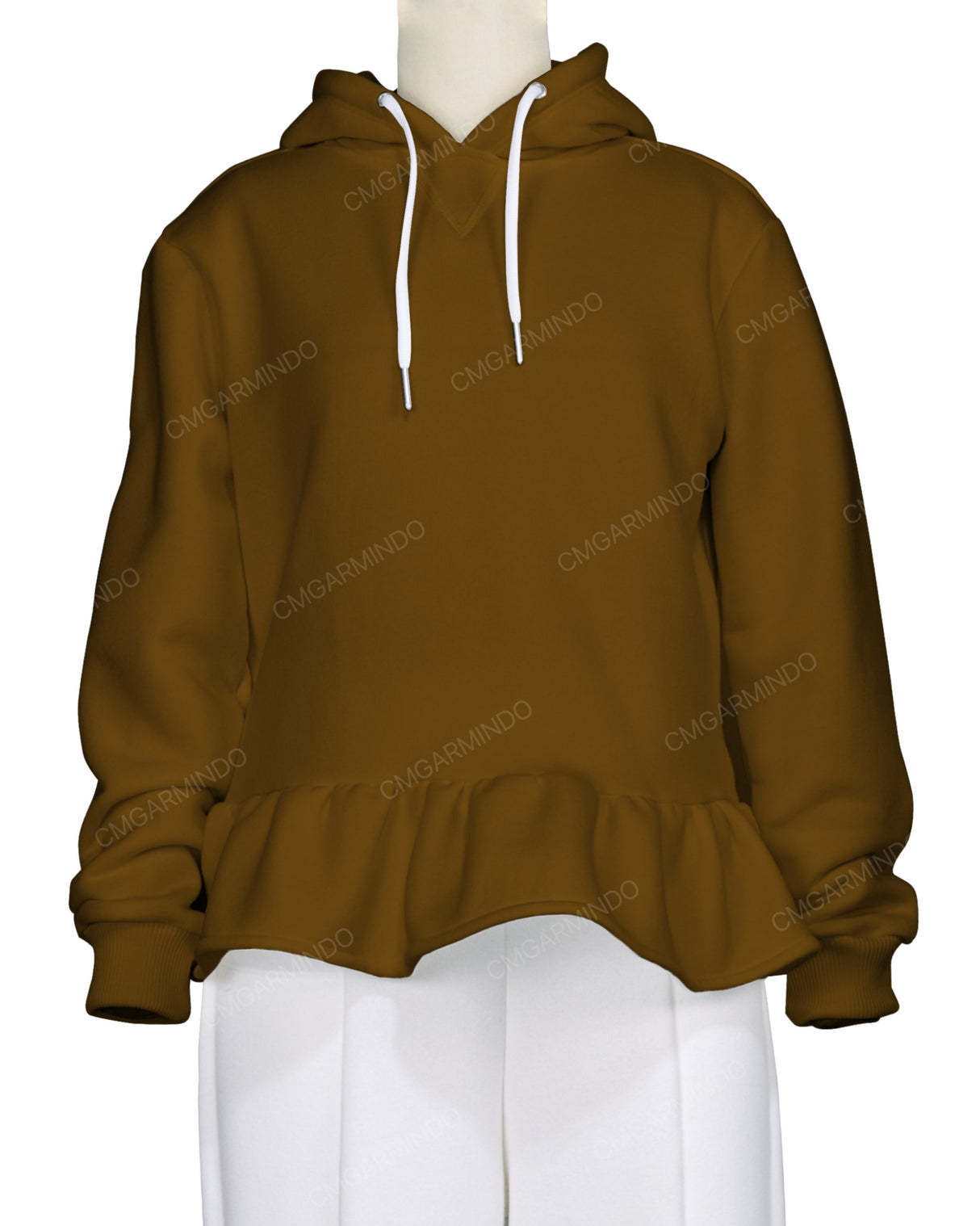 Ruffle Hem Hoodie
