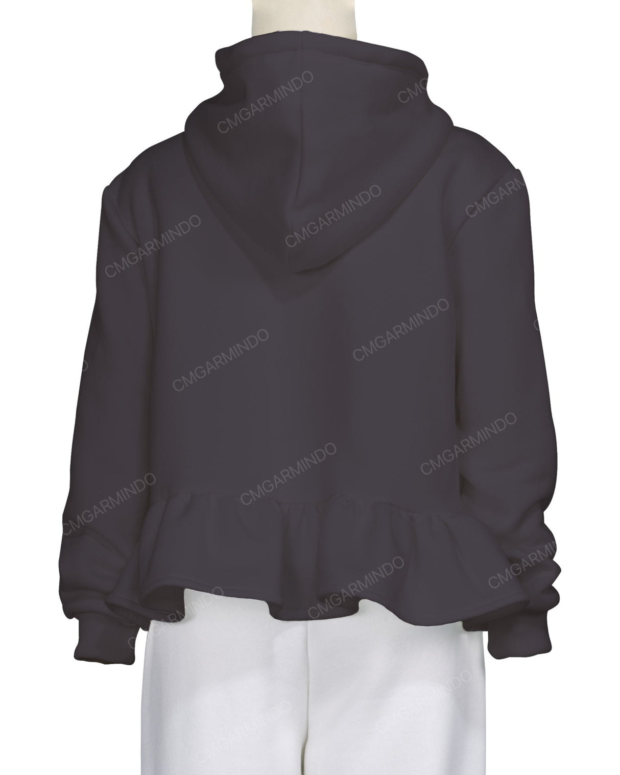 Ruffle Hem Hoodie