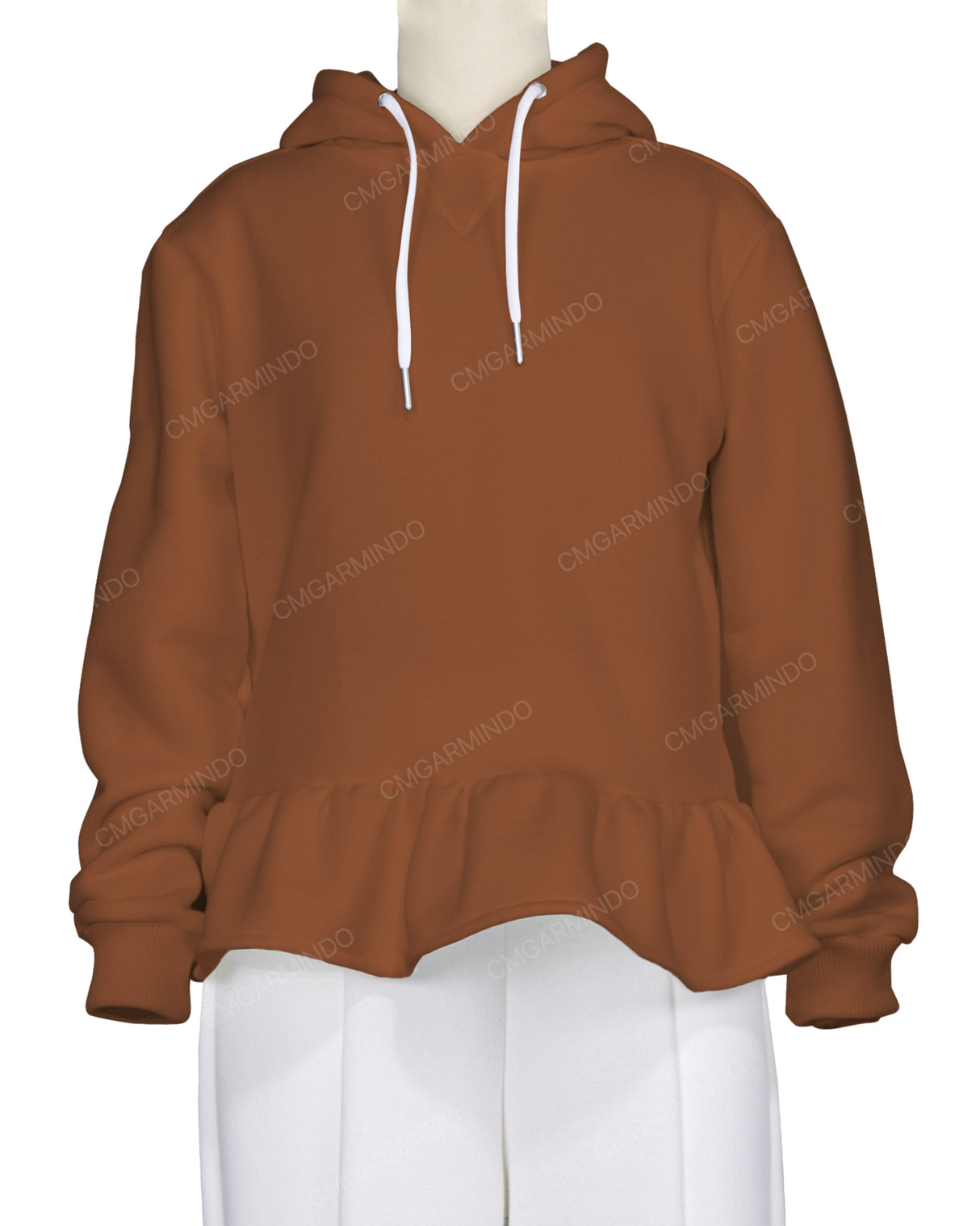 Ruffle Hem Hoodie