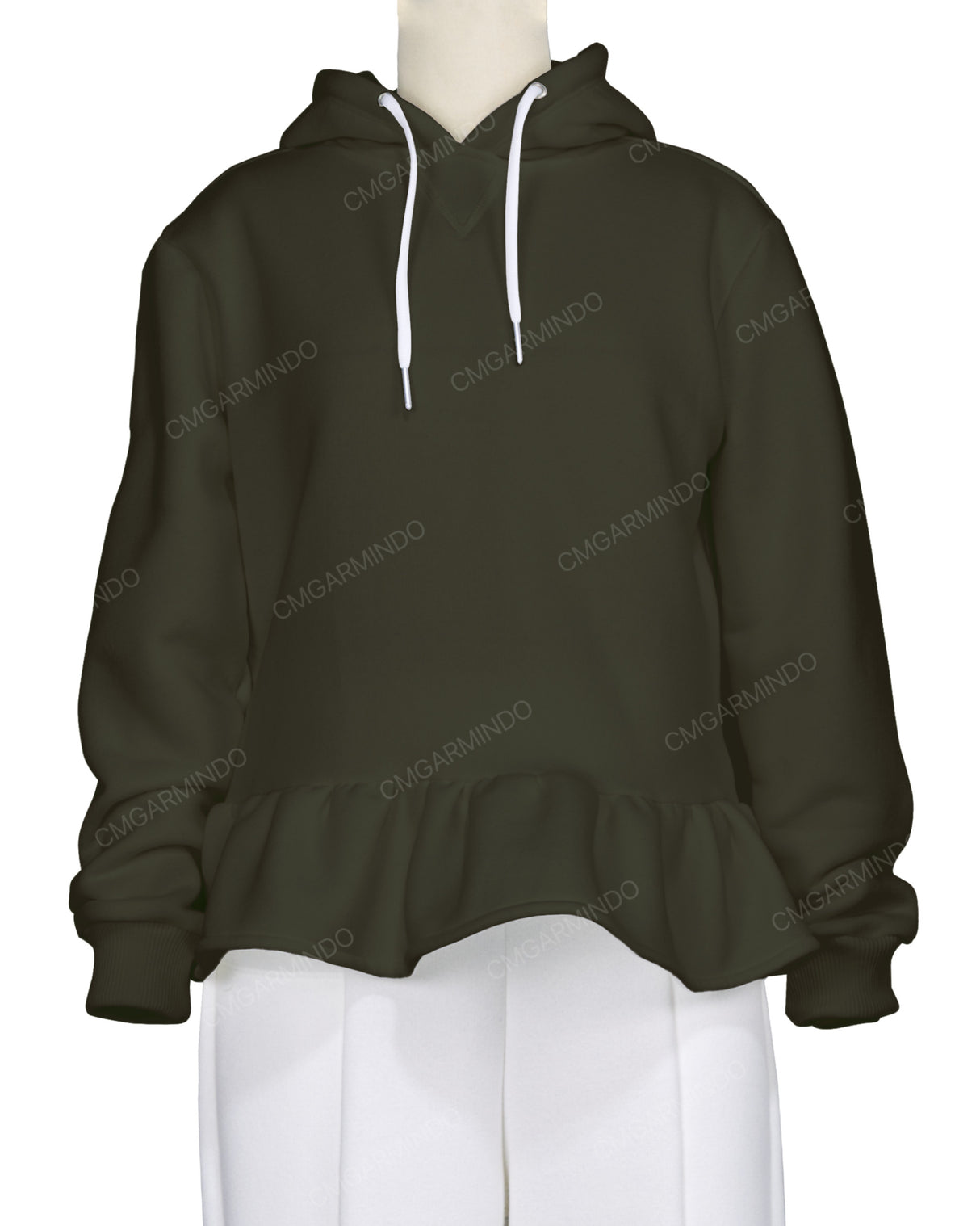 Ruffle Hem Hoodie