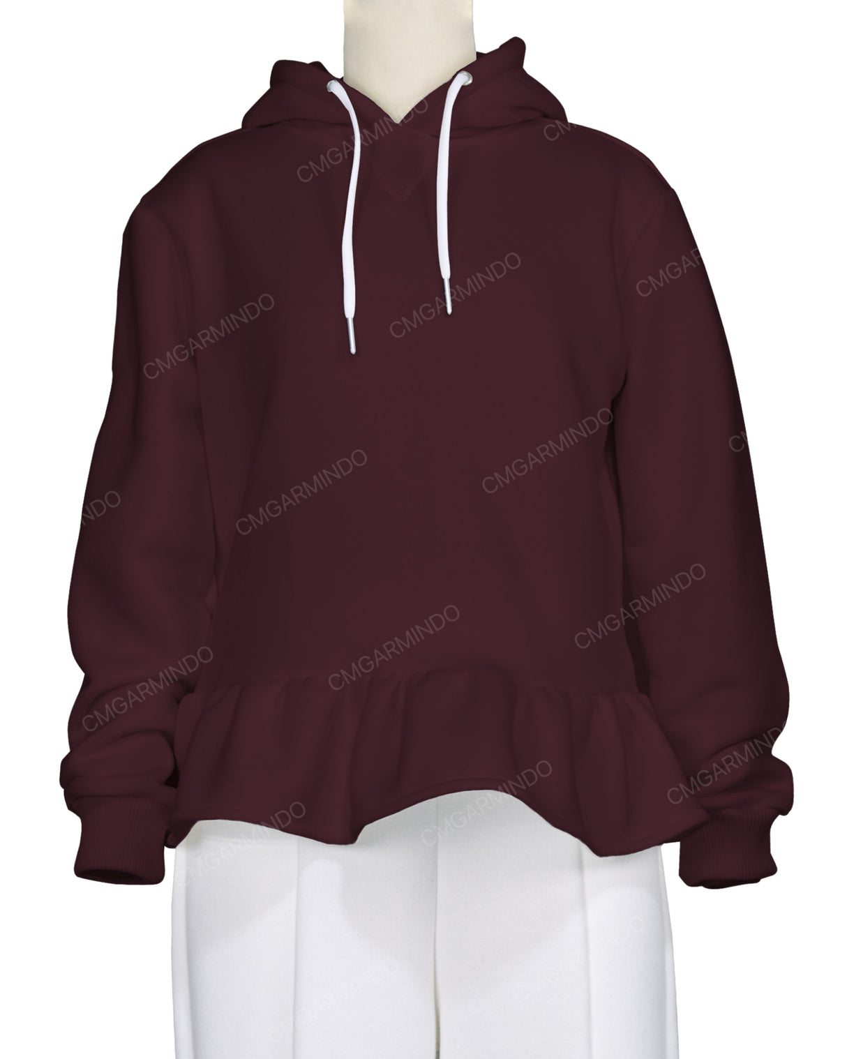 Ruffle Hem Hoodie