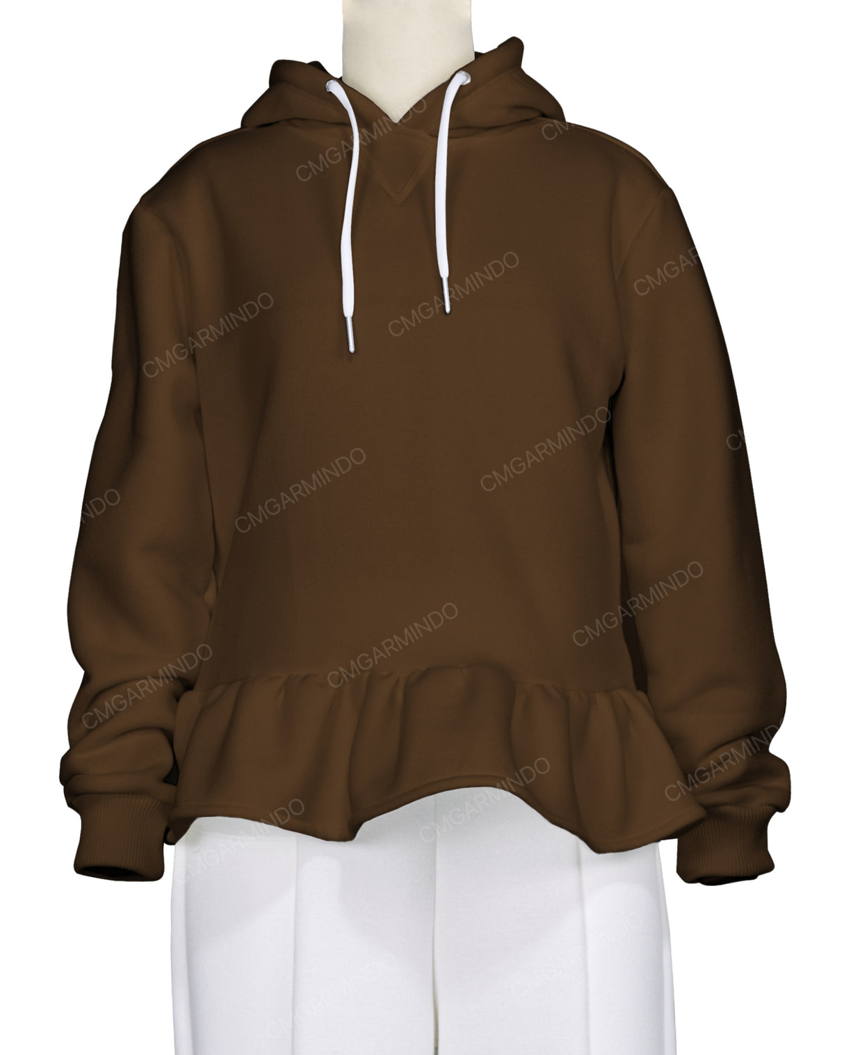 Ruffle Hem Hoodie