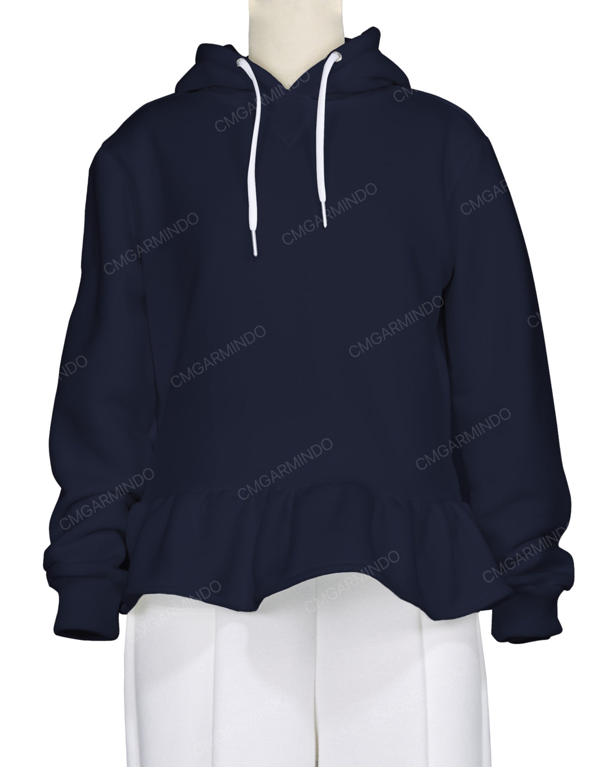 Ruffle Hem Hoodie