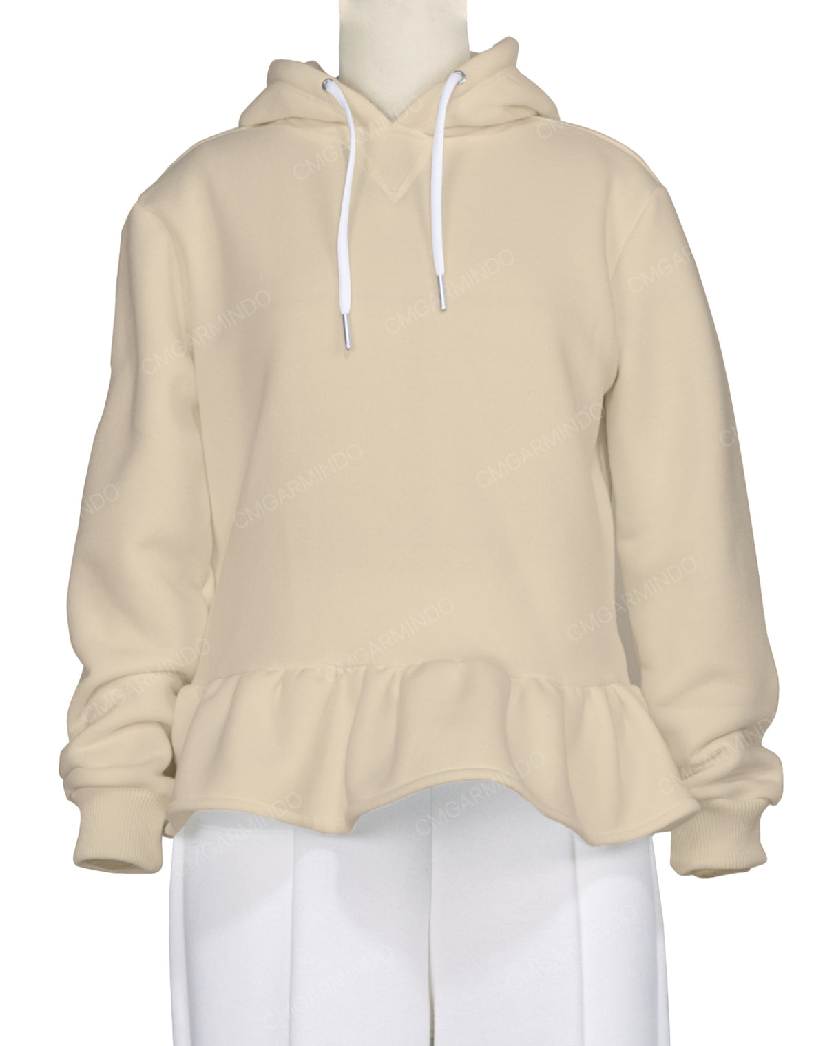 Ruffle Hem Hoodie