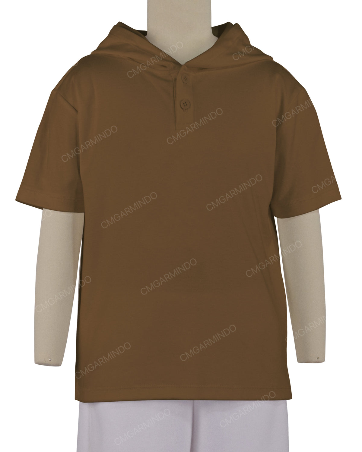 Short Sleeve Half Placket Hoodie