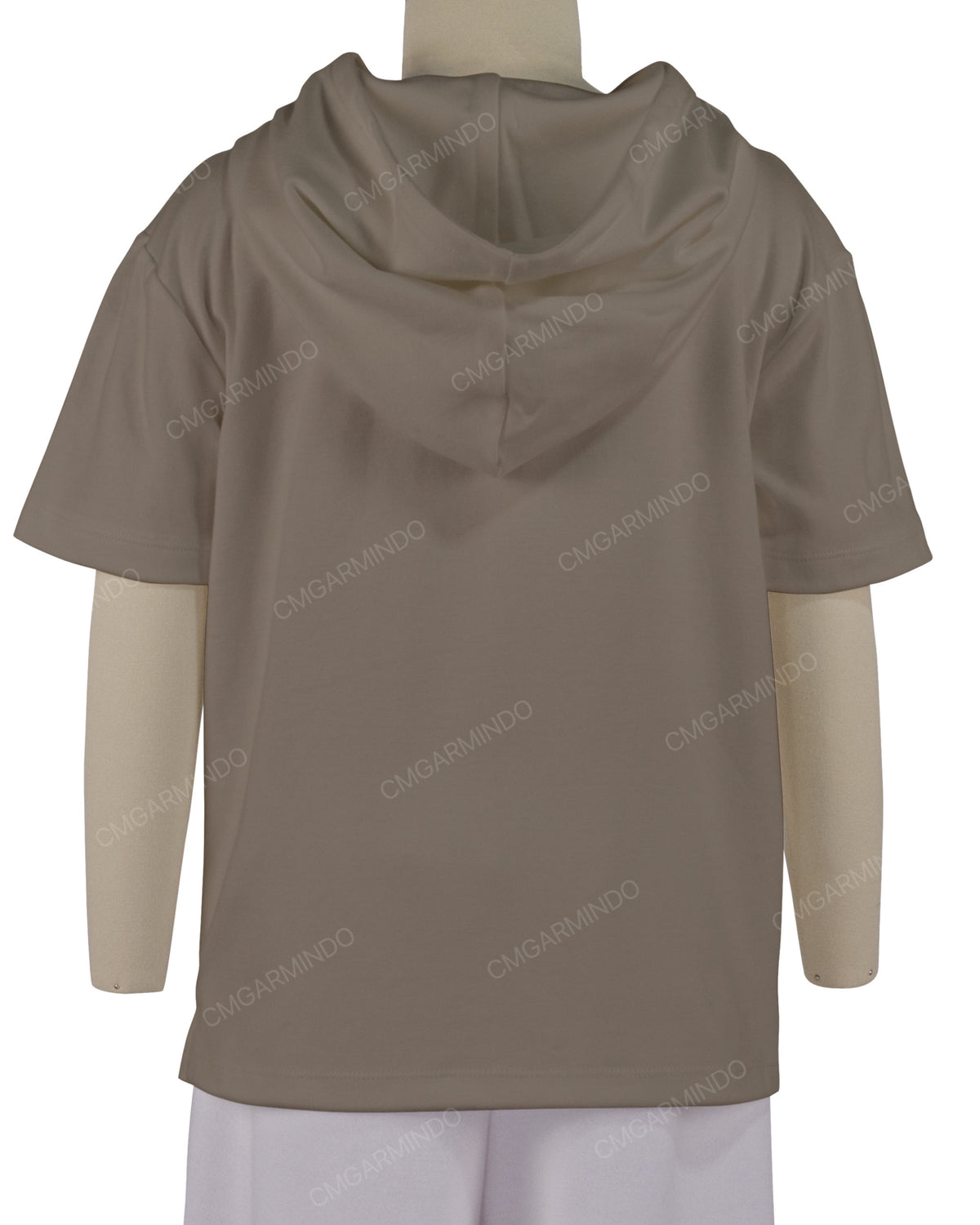 Short Sleeve Half Placket Hoodie