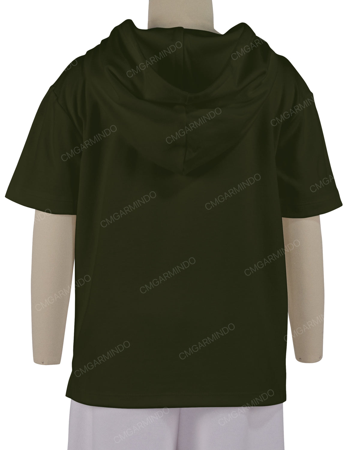 Short Sleeve Half Placket Hoodie