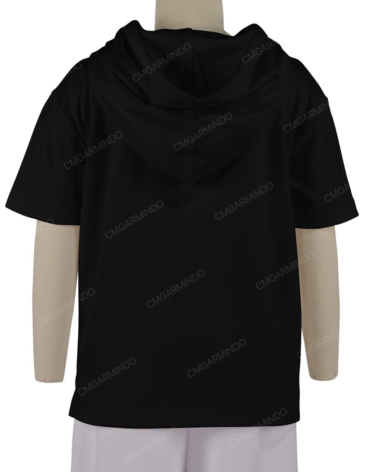 Short Sleeve Half Placket Hoodie