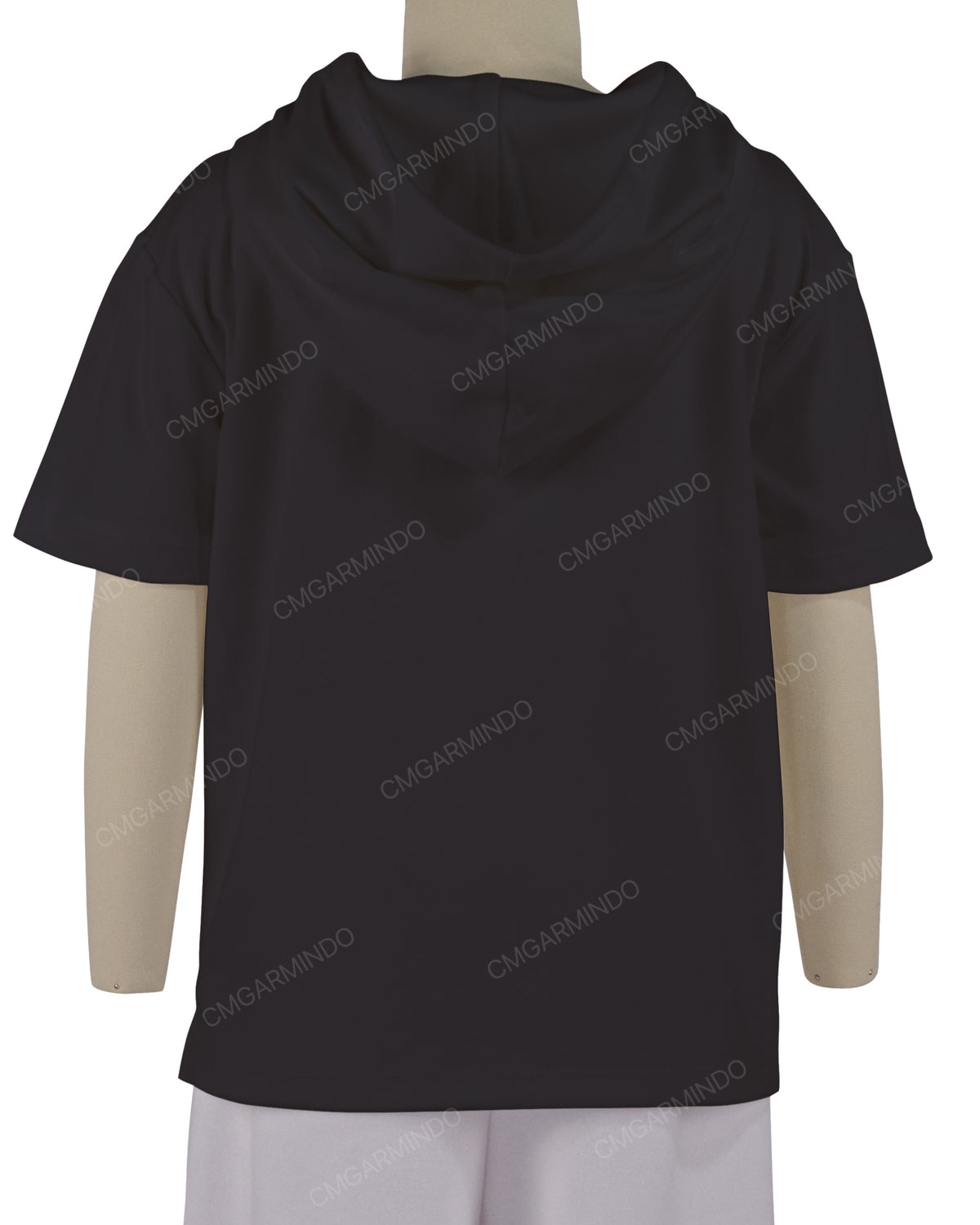 Short Sleeve Half Placket Hoodie