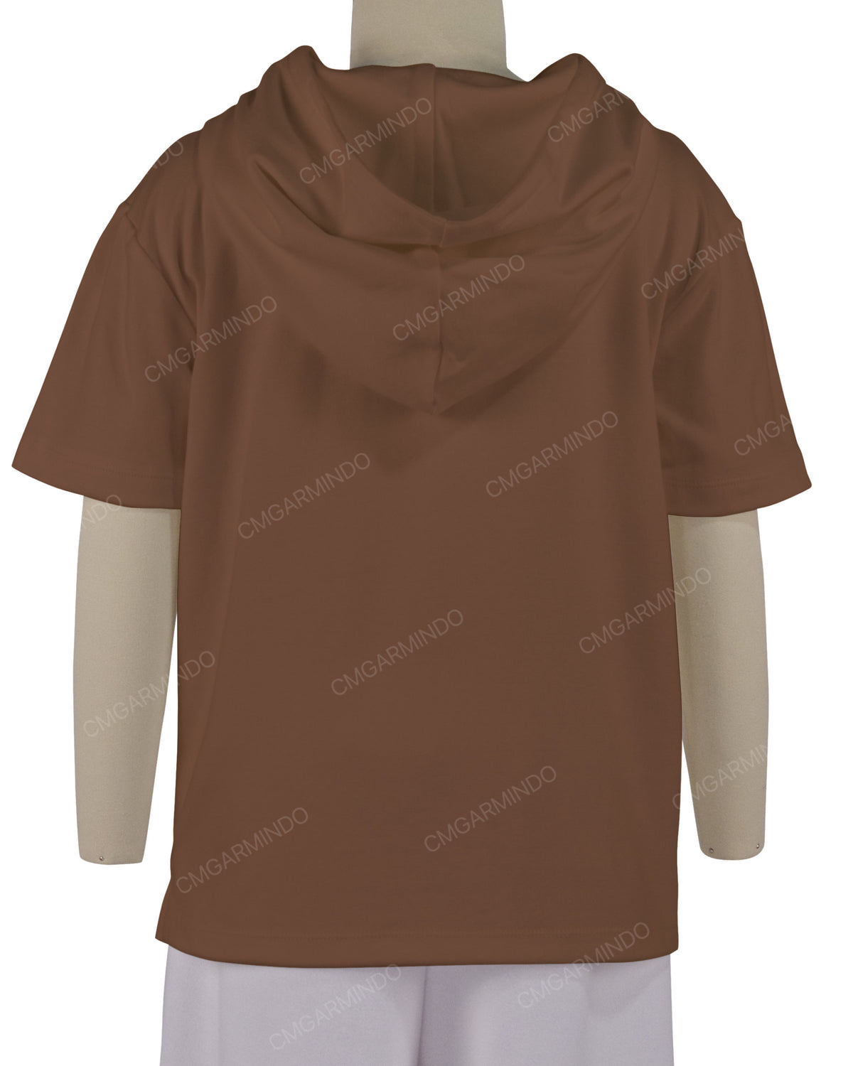 Short Sleeve Half Placket Hoodie