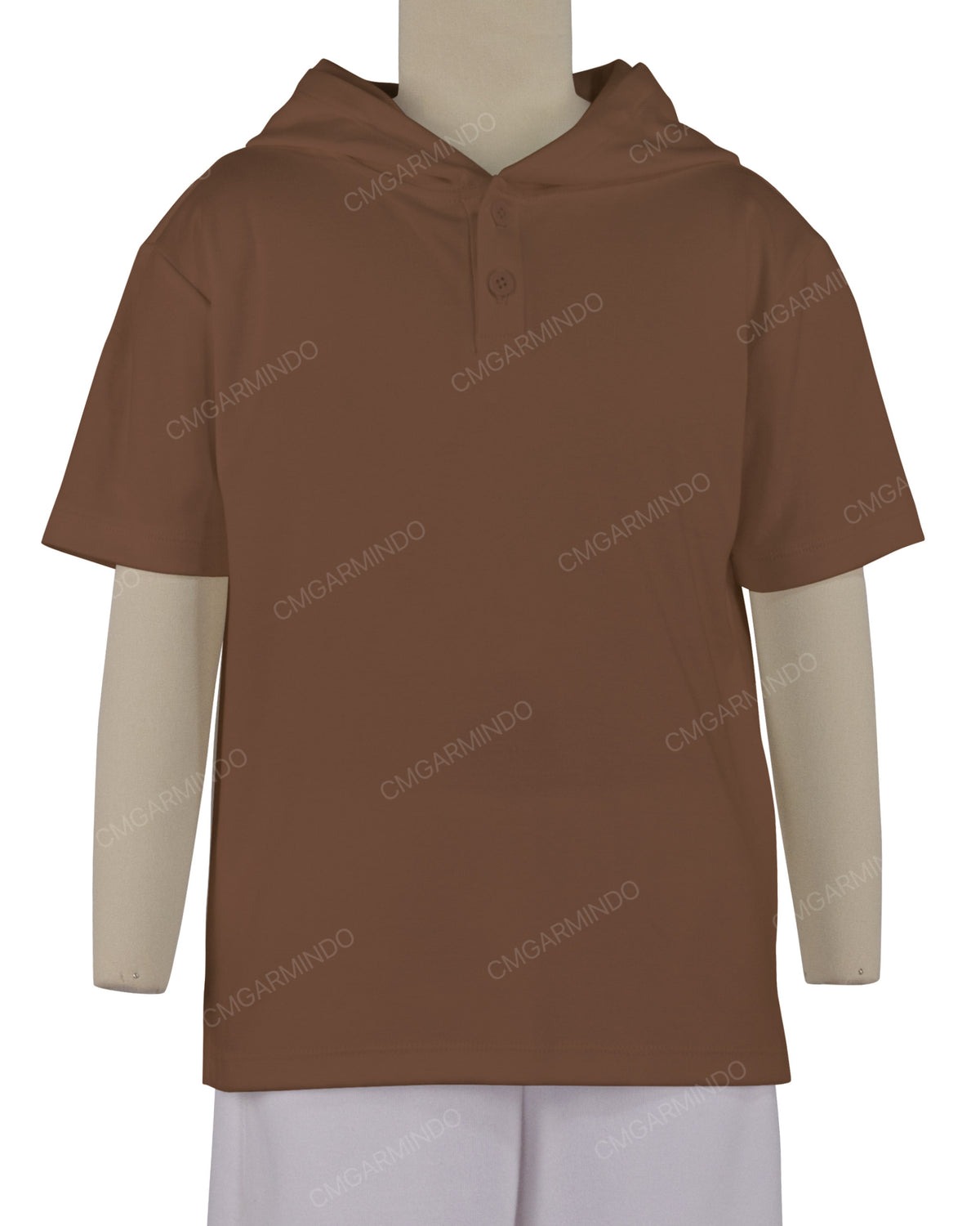 Short Sleeve Half Placket Hoodie